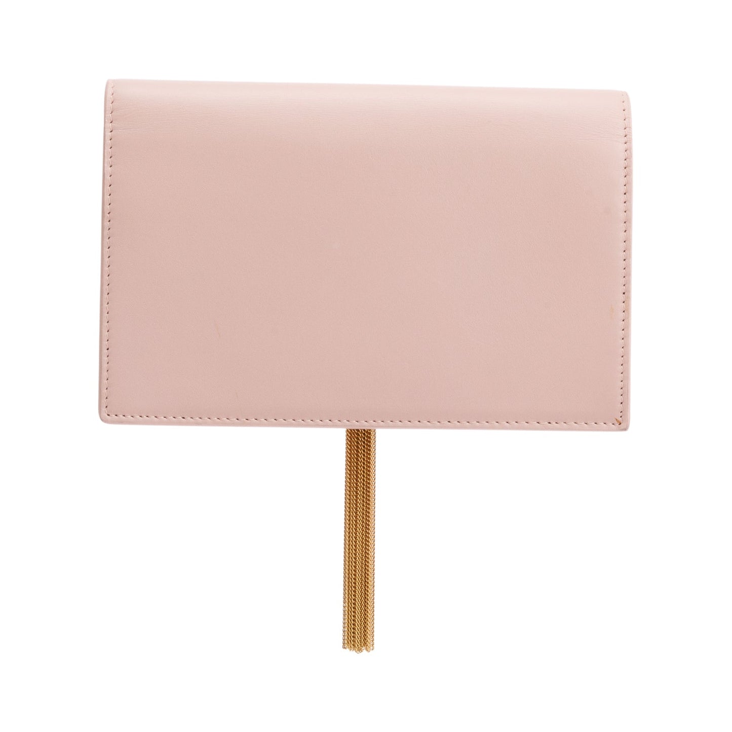 Saint Laurent Pink Calfskin Leather Kate Tassel Wallet on Chain Without Strap