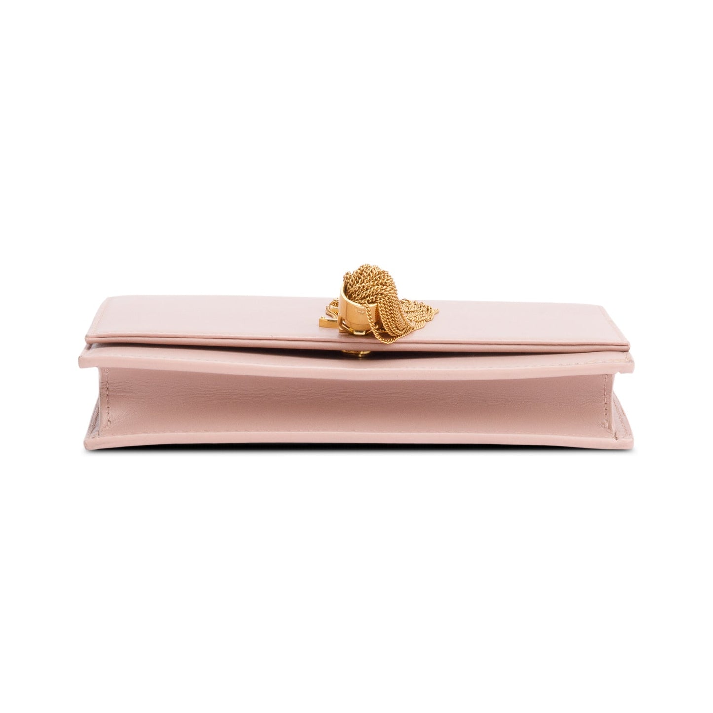 Saint Laurent Pink Calfskin Leather Kate Tassel Wallet on Chain Without Strap