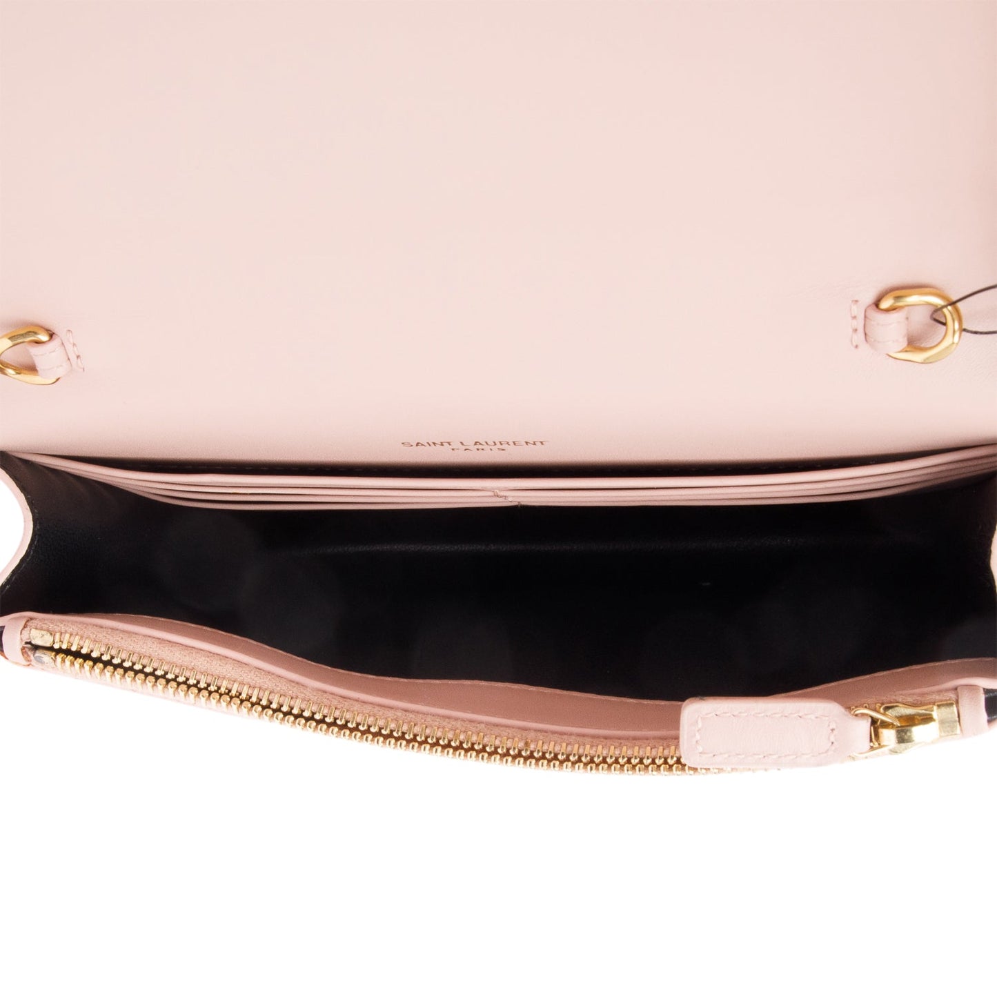 Saint Laurent Pink Calfskin Leather Kate Tassel Wallet on Chain Without Strap