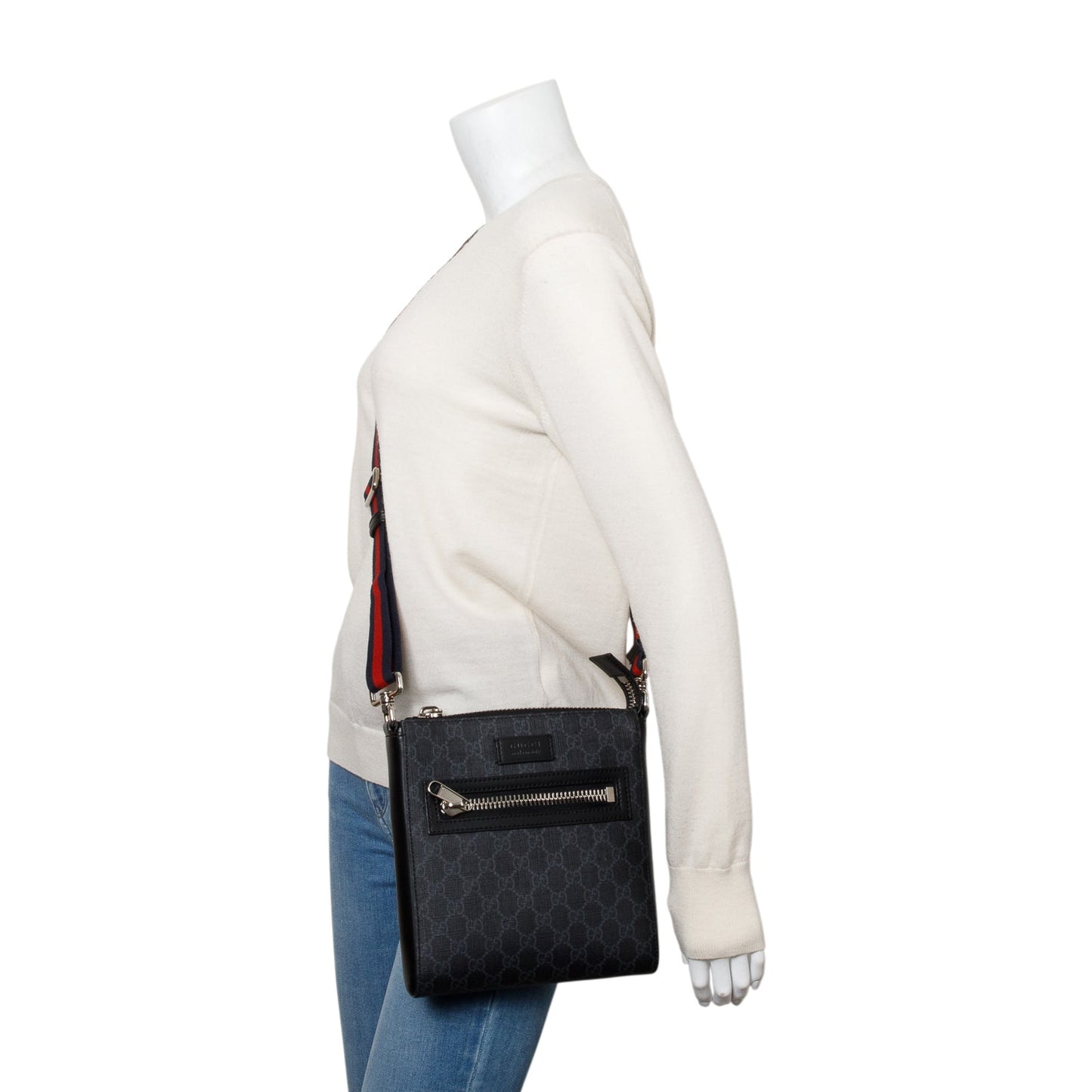 Gucci Black GG Supreme Small Messenger Bag