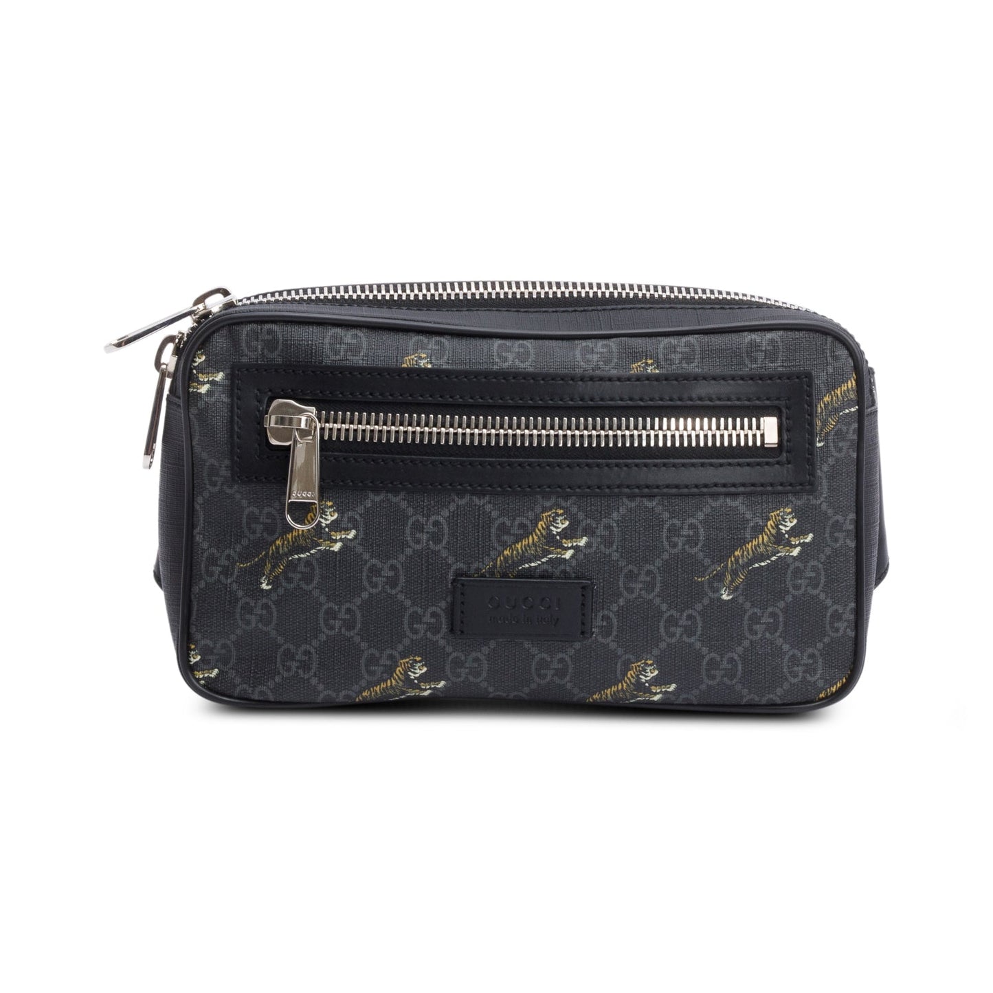 Gucci Black GG Supreme Tigers Belt Bag