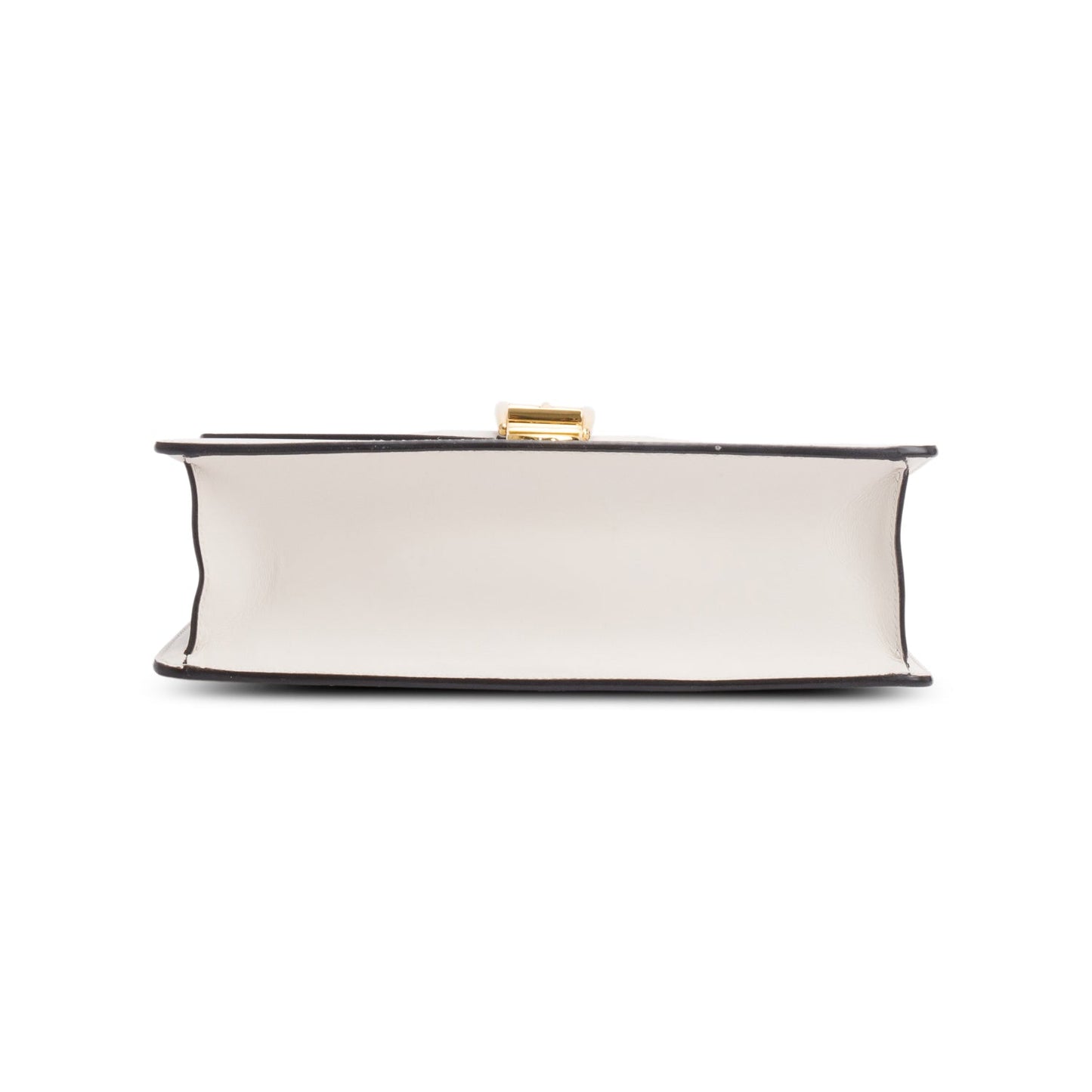 Gucci White Calfskin Leather Small Sylvie Handle Bag