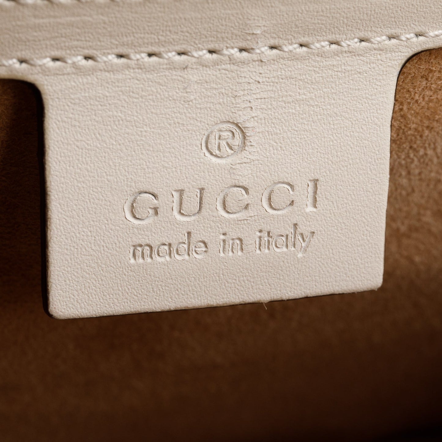 Gucci White Calfskin Leather Small Sylvie Handle Bag