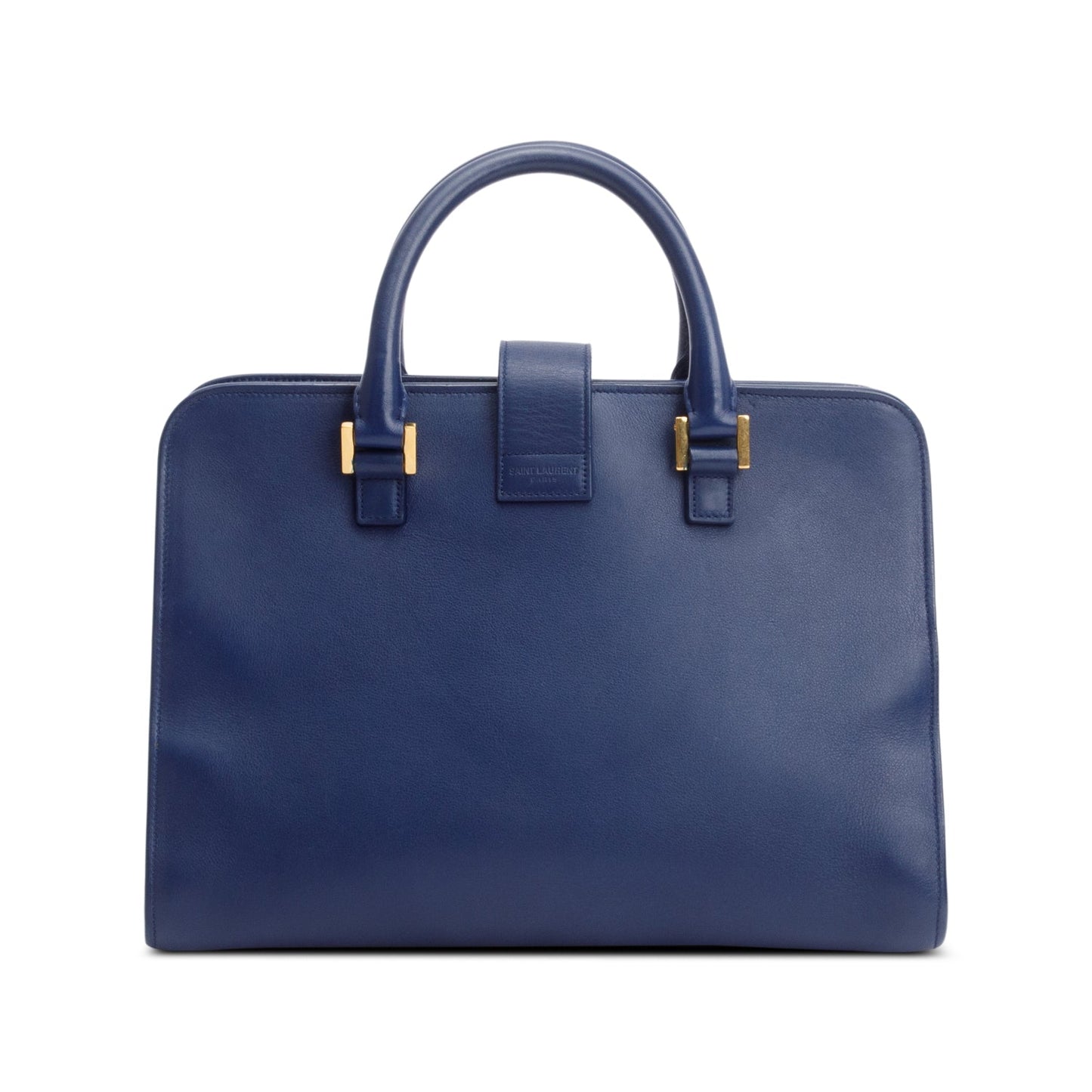 Saint Laurent Blue Leather Medium Chyc Cabas Tote Bag