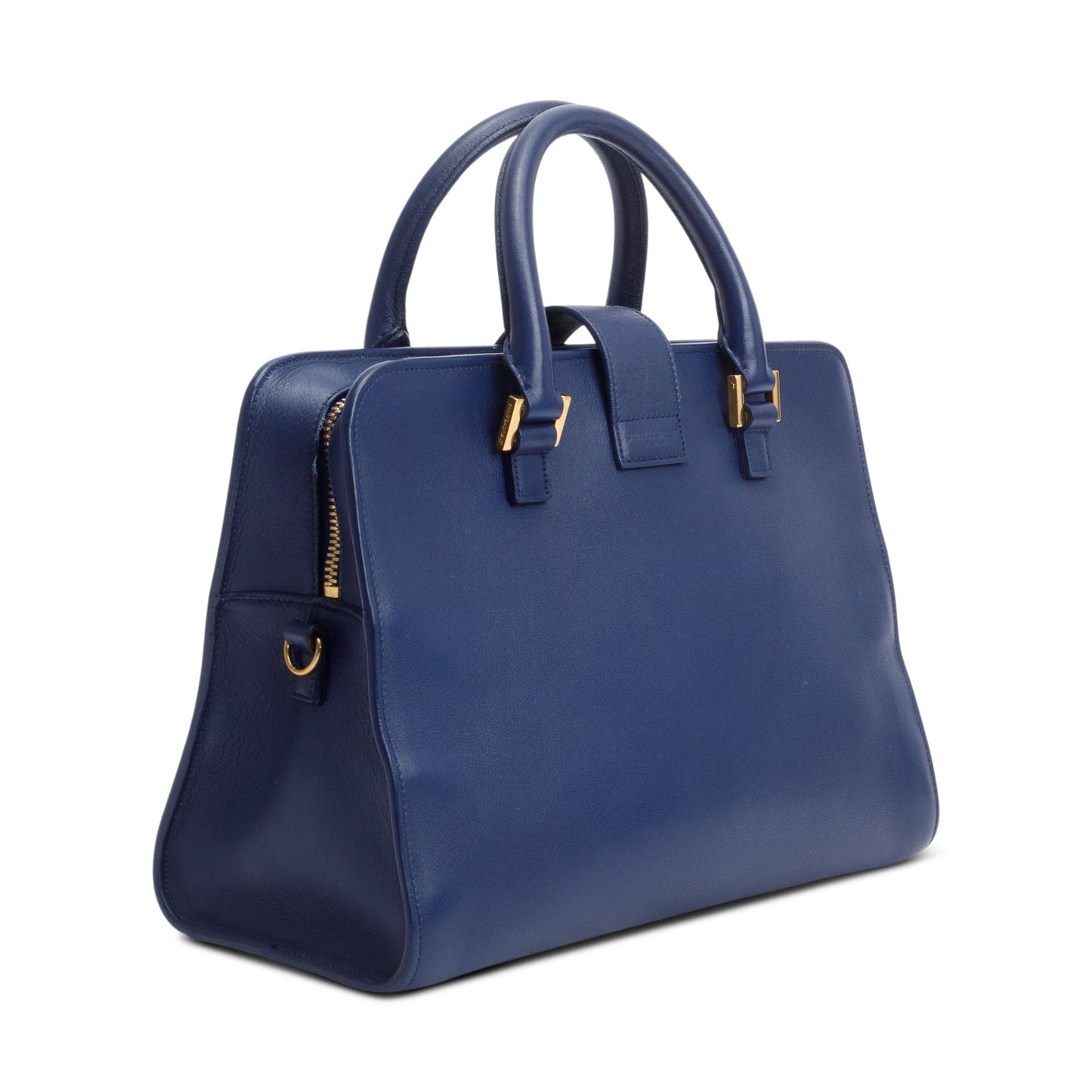 Saint Laurent Blue Leather Medium Chyc Cabas Tote Bag