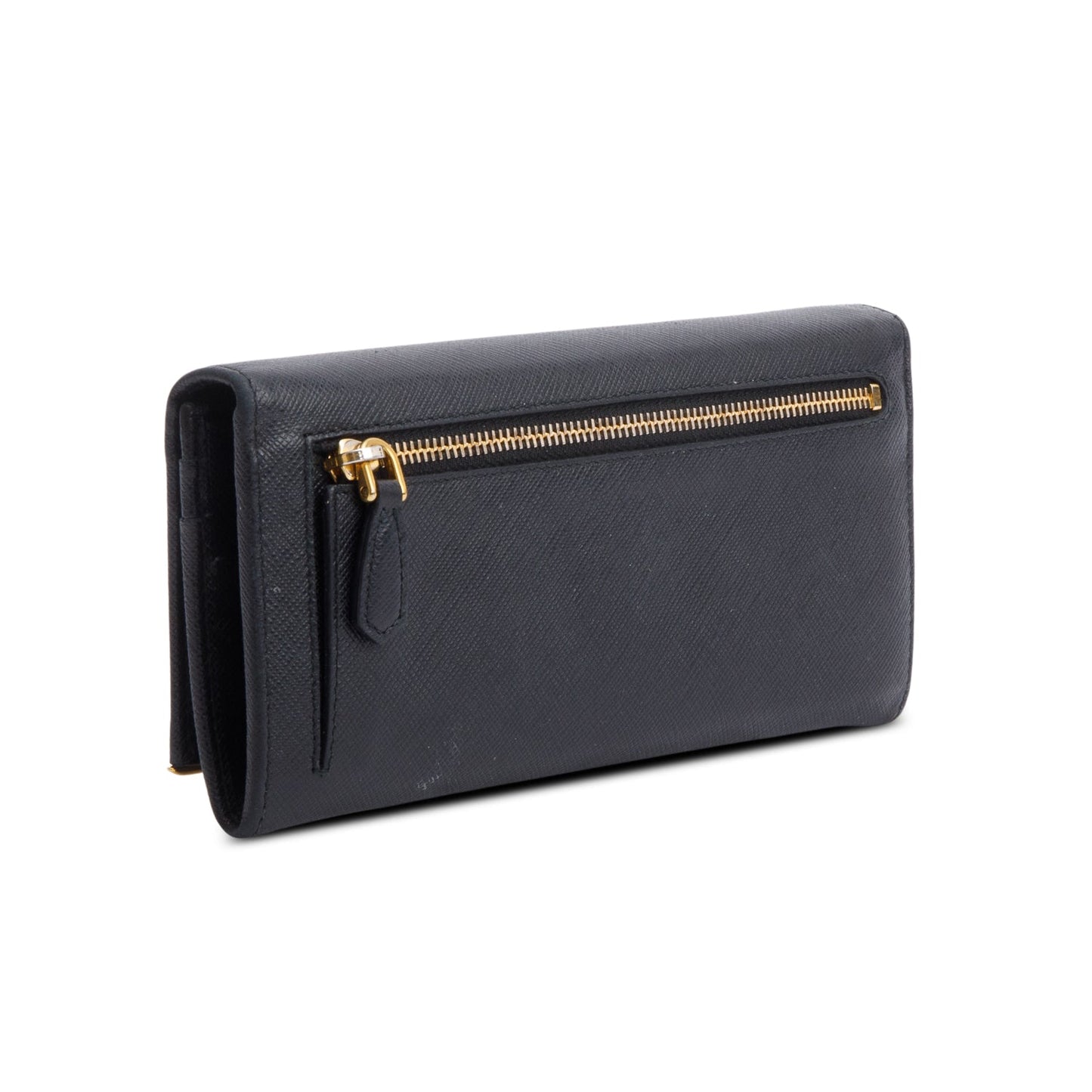 Prada Black Saffiano Metal Continental Wallet