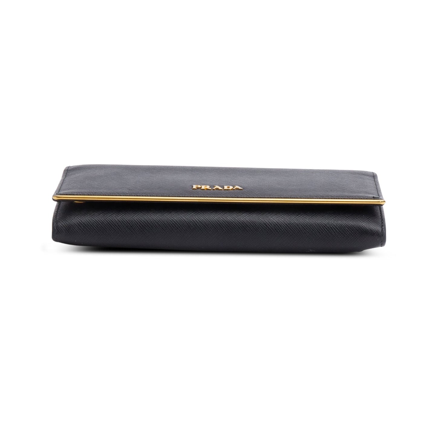 Prada Black Saffiano Metal Continental Wallet