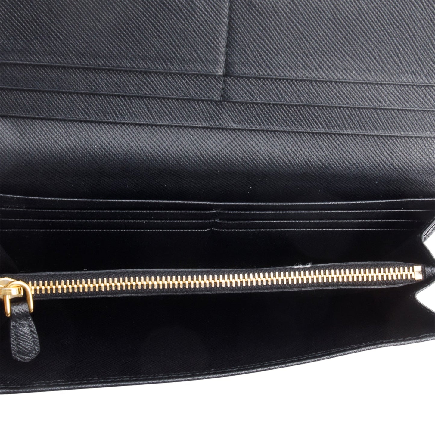 Prada Black Saffiano Metal Continental Wallet