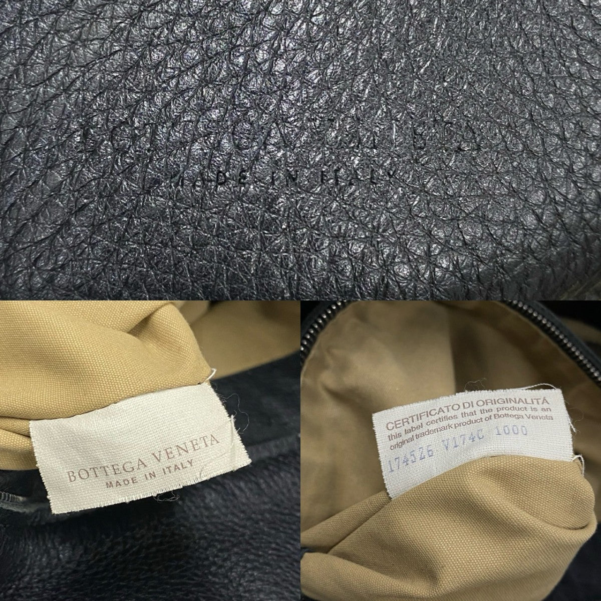 BOTTEGAVENETA Handbag leather black INTRECCIATO Women