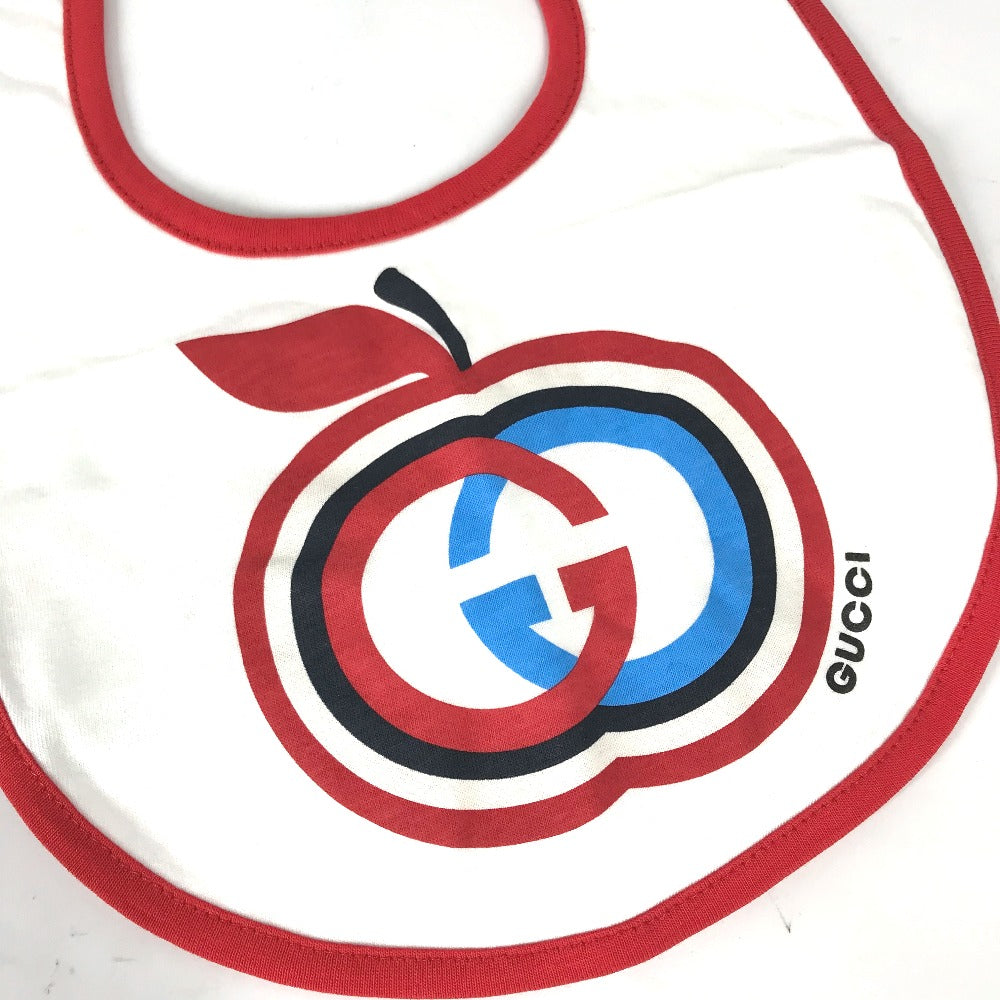 GUCCI Other fashion goods 666440 cotton white baby baby baby GG Apple Bib Bib Kids