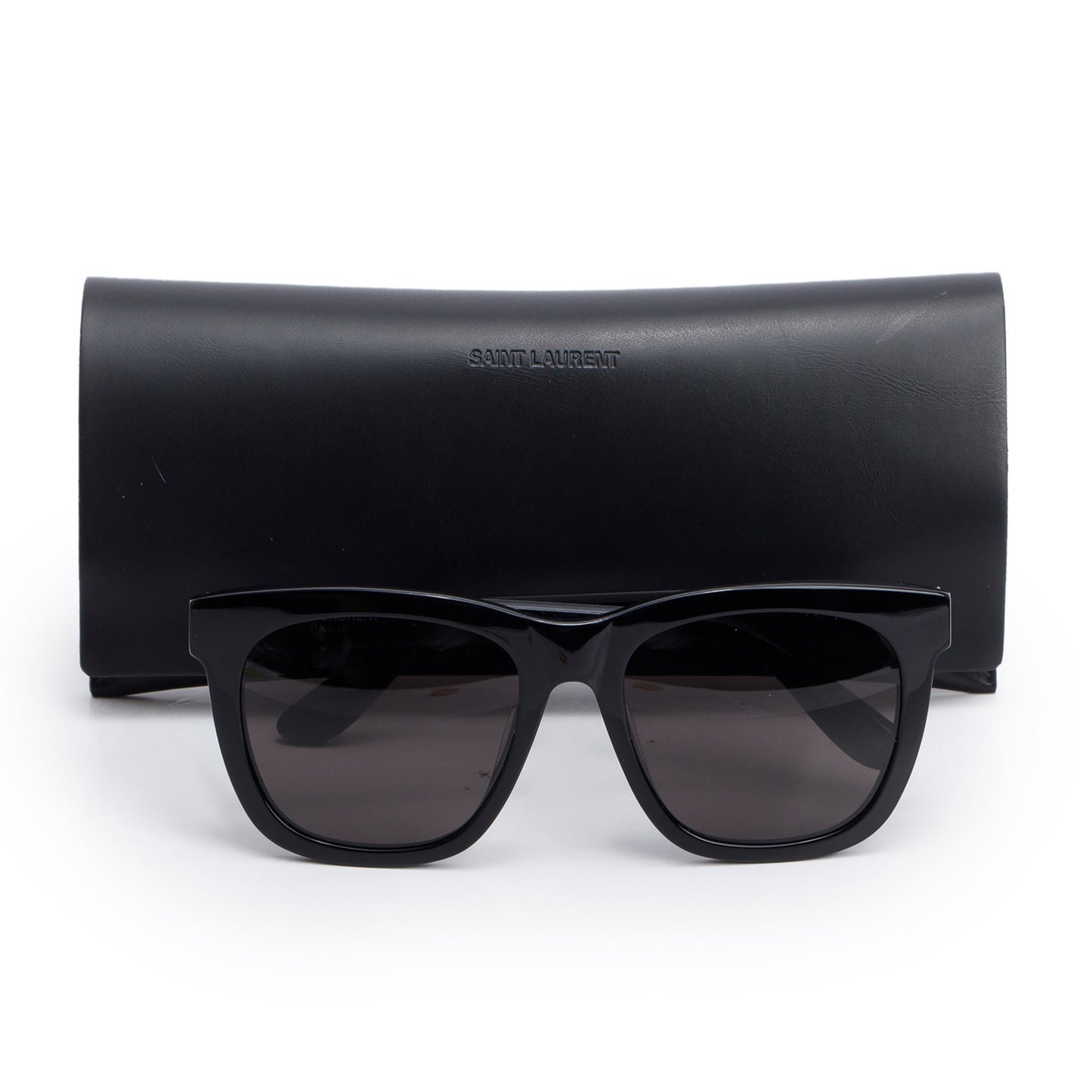 Saint Laurent SL M24/K Black Acetate Oversize Square Sunglasses