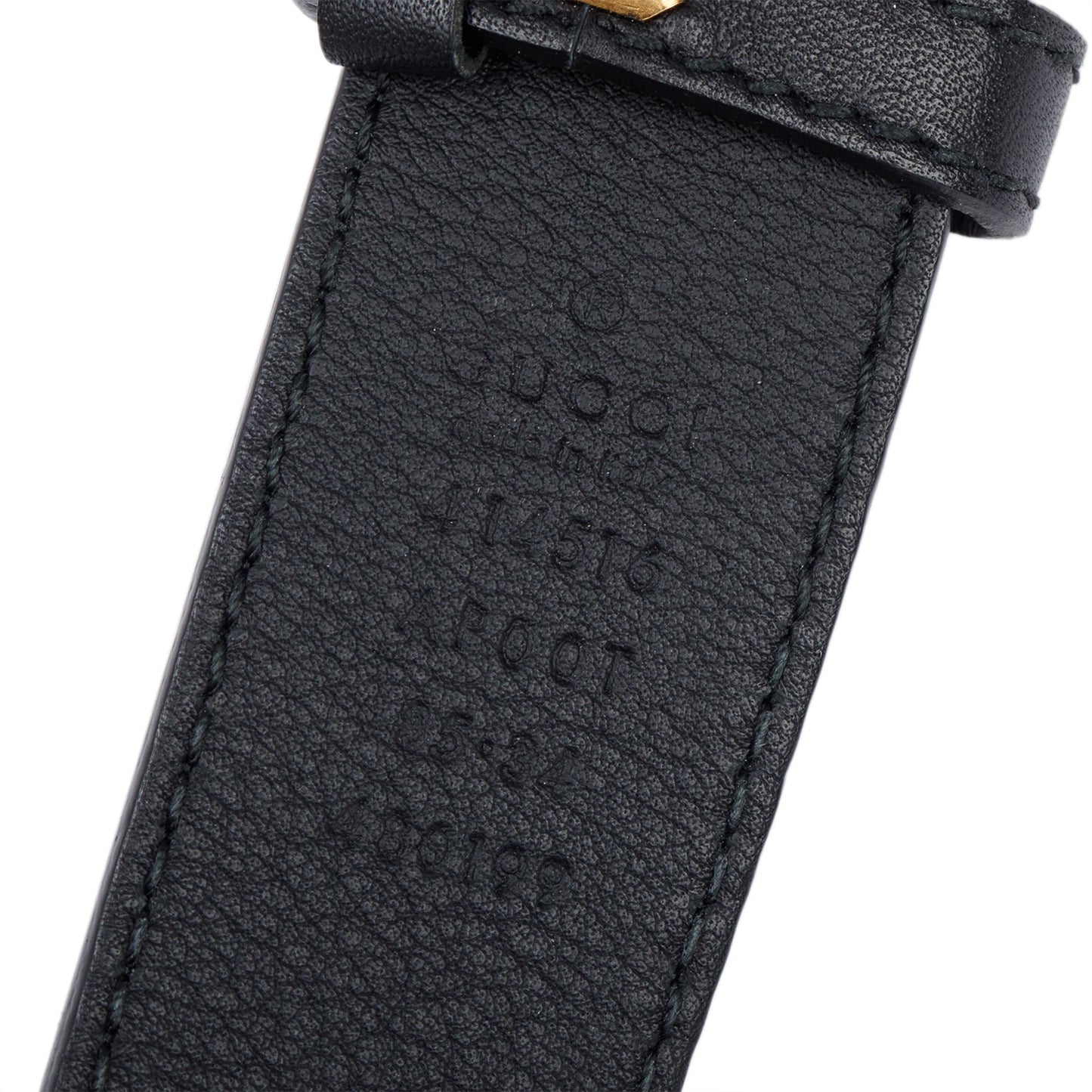 Gucci Black Leather GG Marmont Thin Belt with Shiny Buckle, 85 34