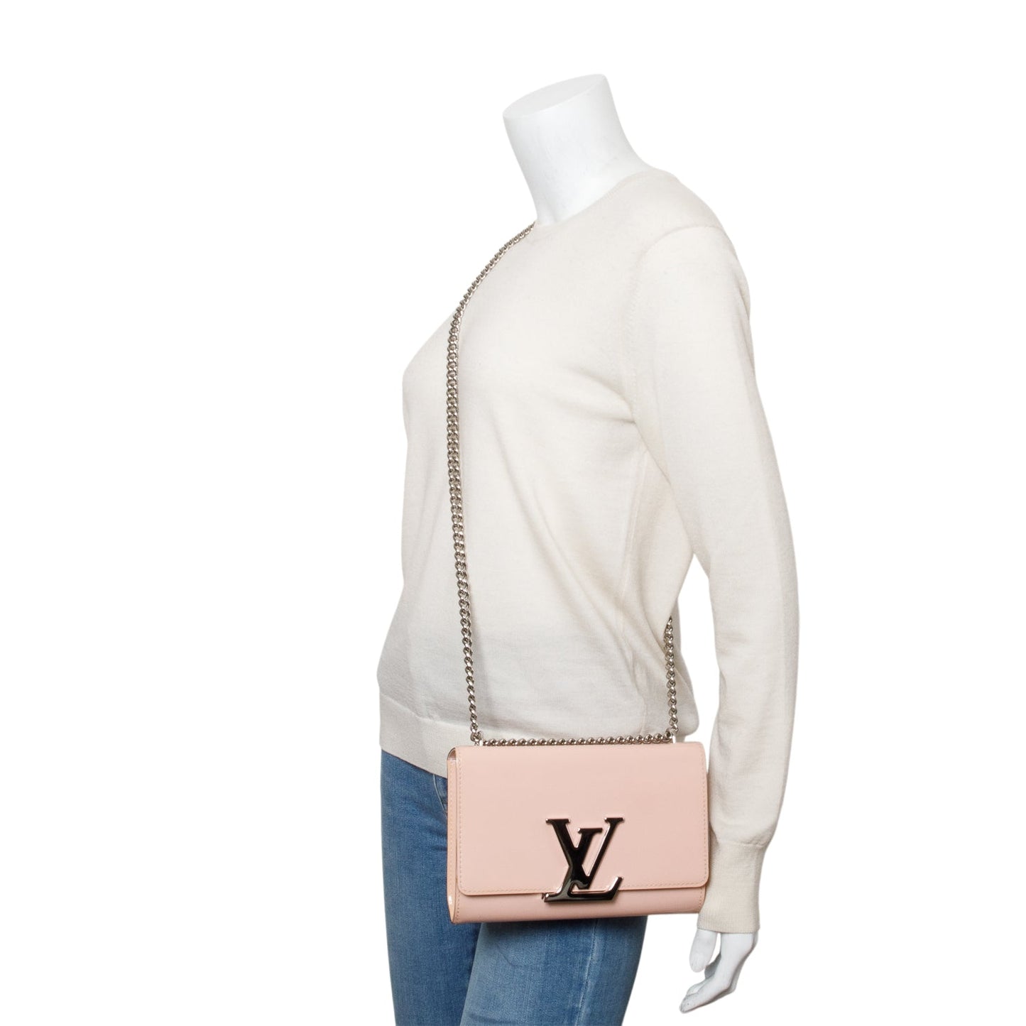 Louis Vuitton Pink Vernis Louise Chain Clutch MM