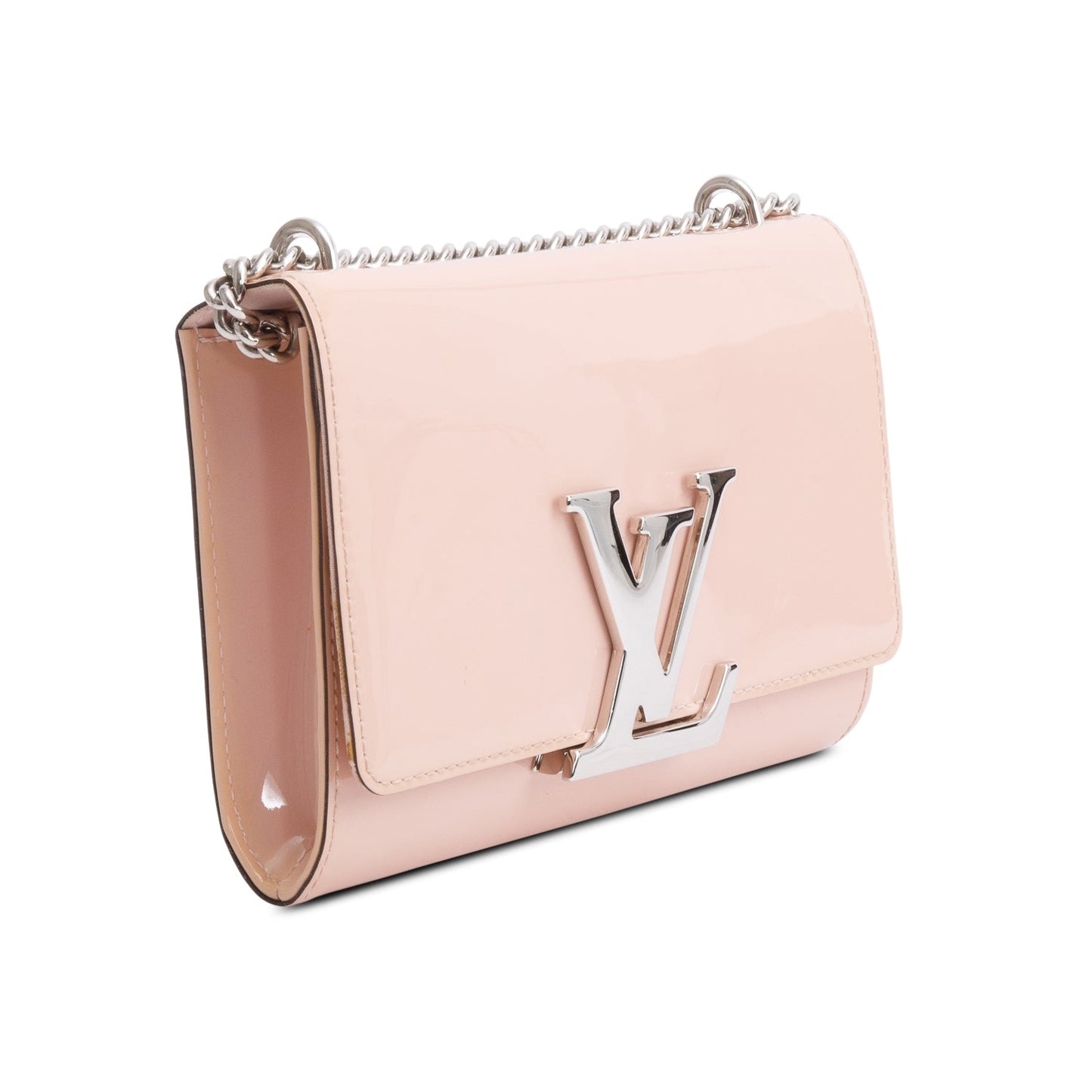 Louis Vuitton Pink Vernis Louise Chain Clutch MM