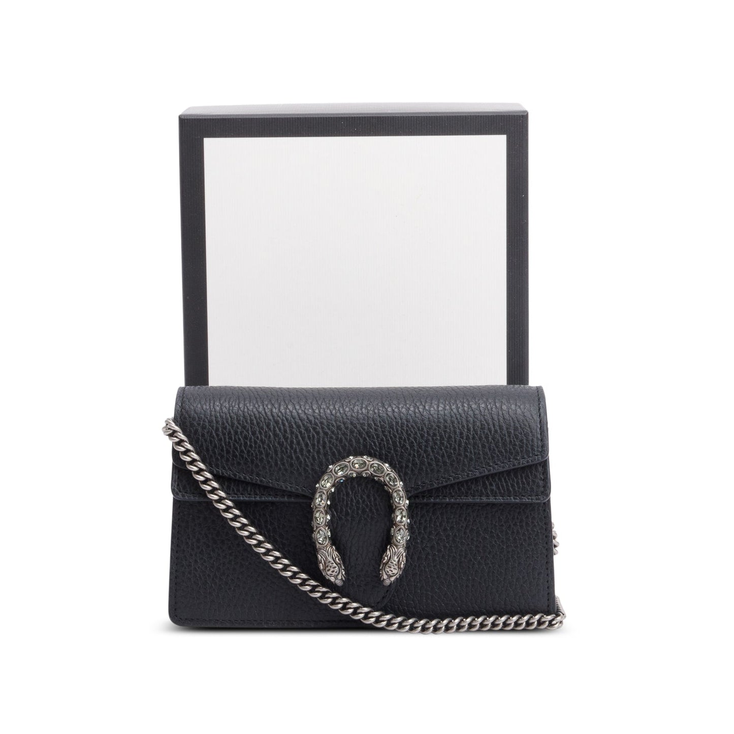 Gucci Dionysus Black Leather Super Mini Bag