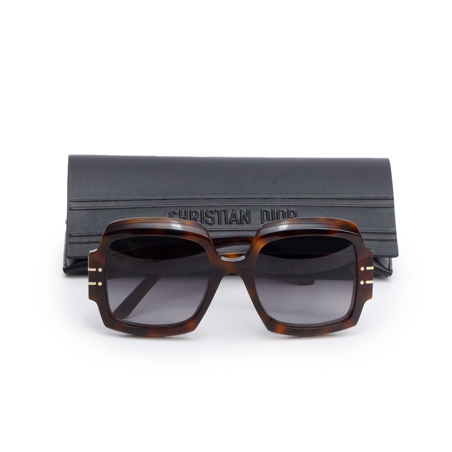 Christian Dior Brown Tortoise Acetate DiorSignature S1U Oversized Sunglasses