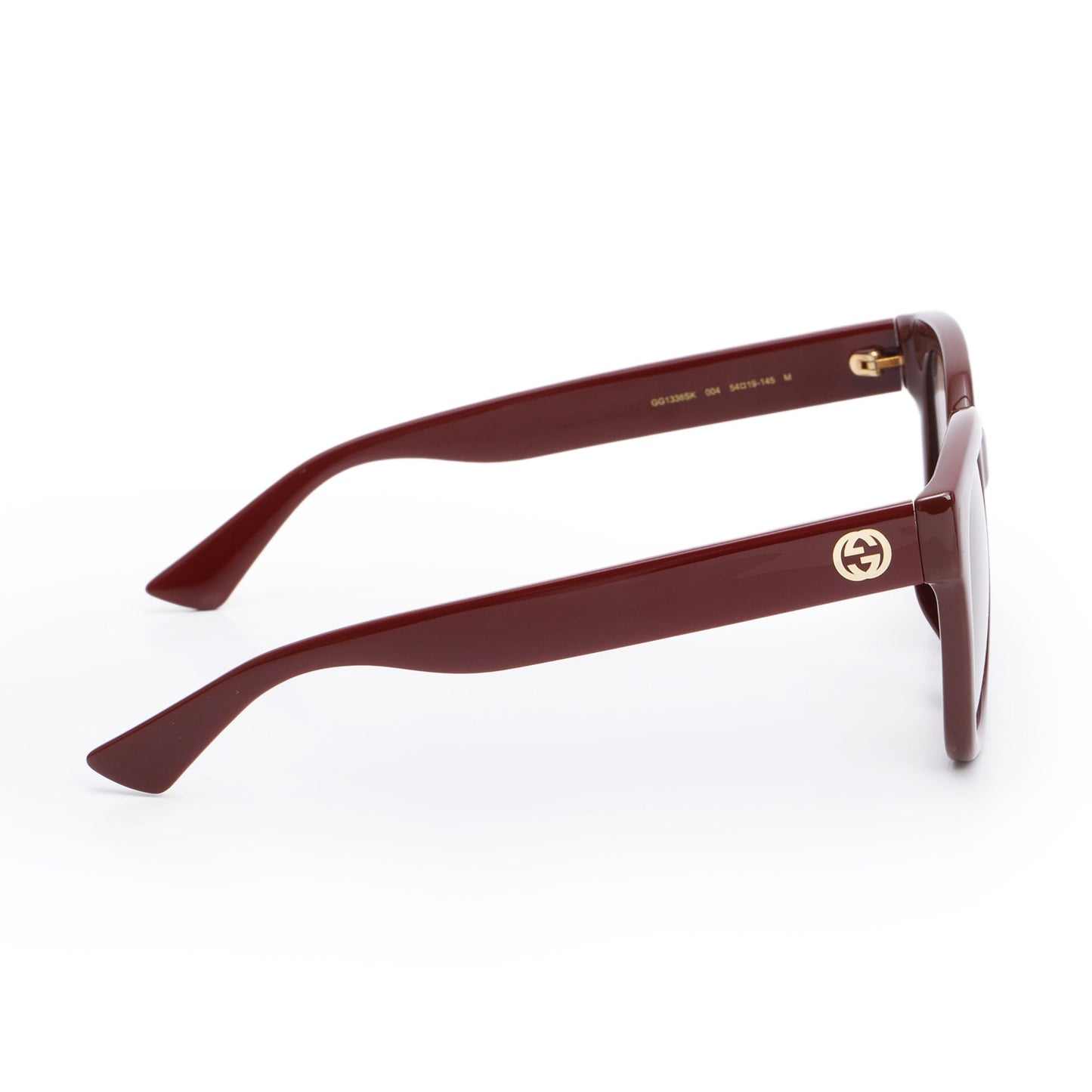 Gucci GG1338SK Burgundy Acetate Interlocking G Accent Oversize Square Sunglasses