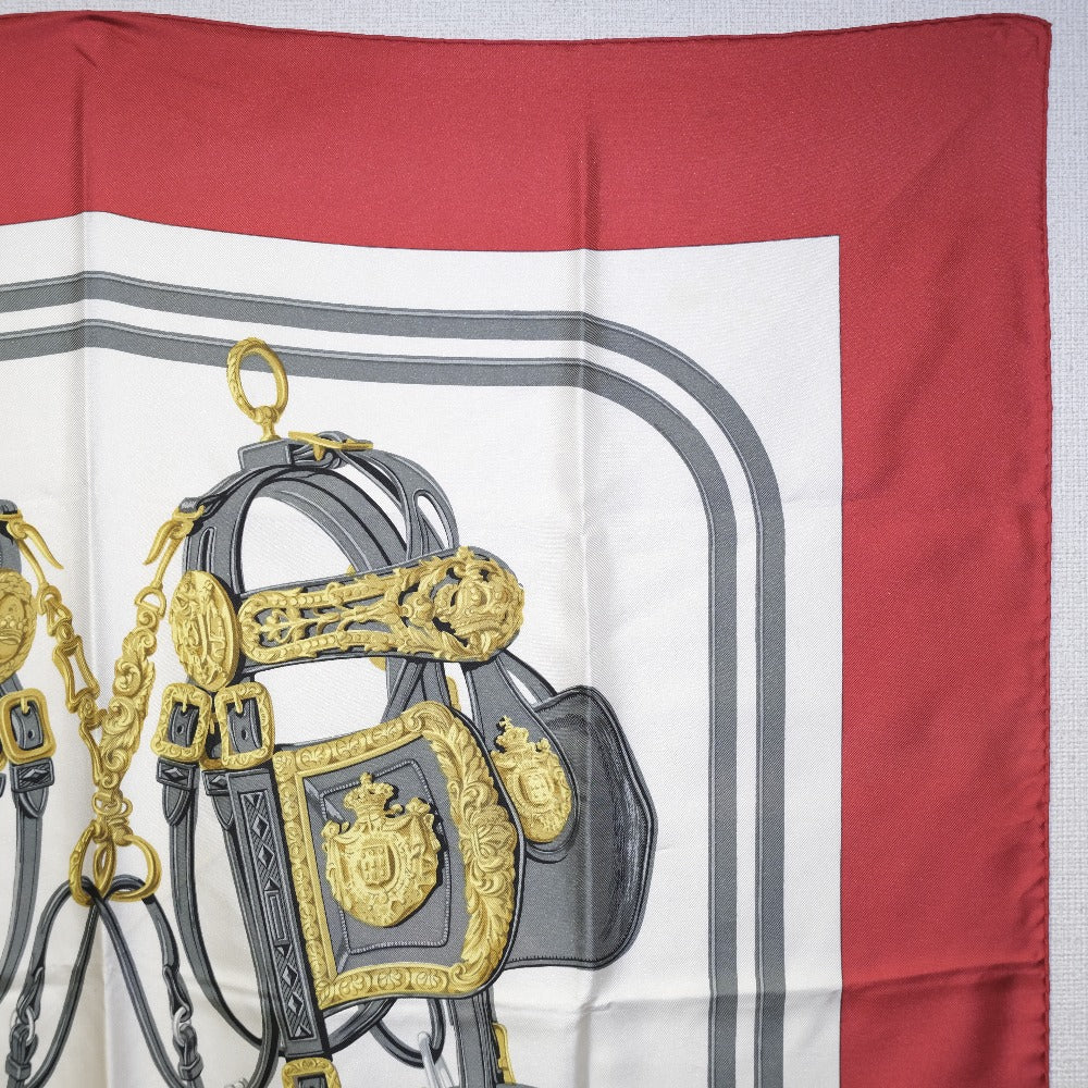 HERMES scarf silk White BRIDES de GALA Carre90 Women