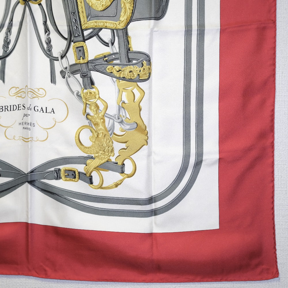 HERMES scarf silk White BRIDES de GALA Carre90 Women