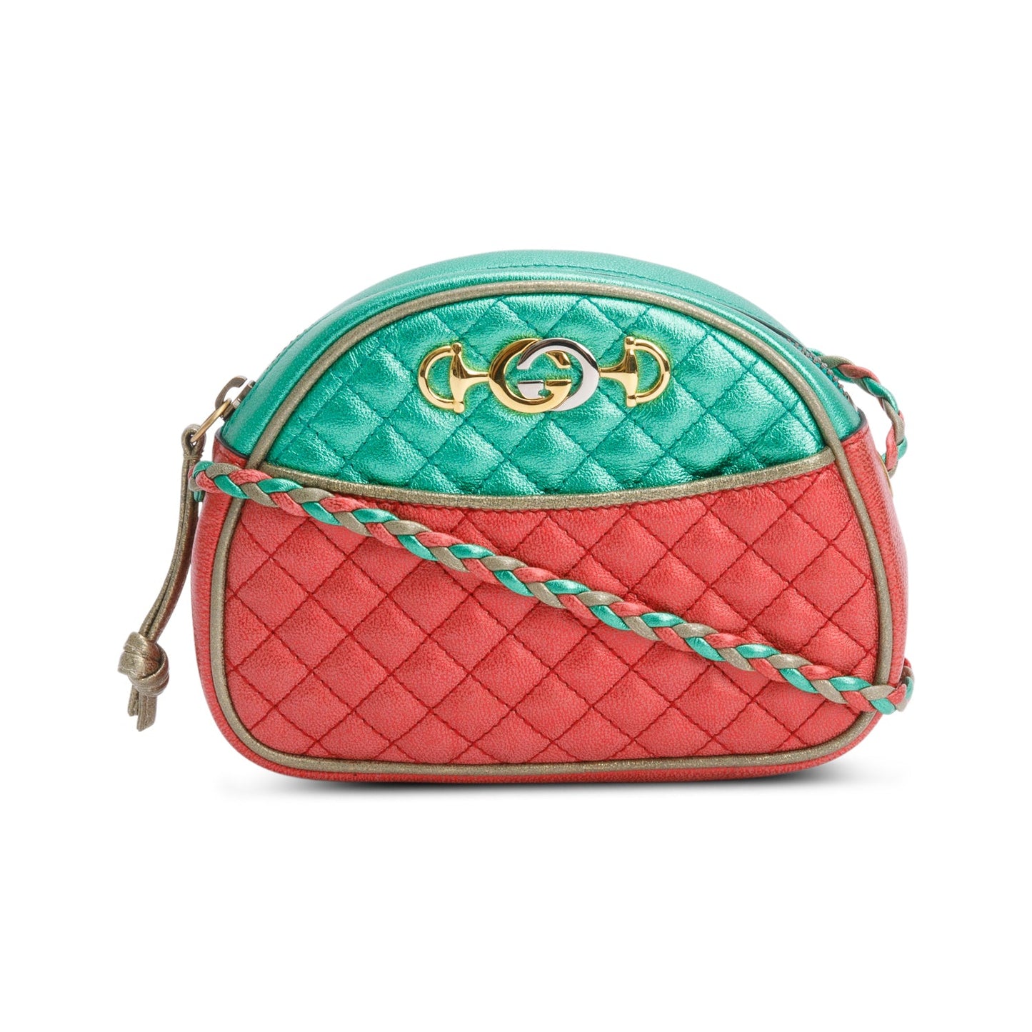 Gucci Tricolor Metallic Trapuntata Quilted Leather Mini Zumi Dome Crossbody Bag
