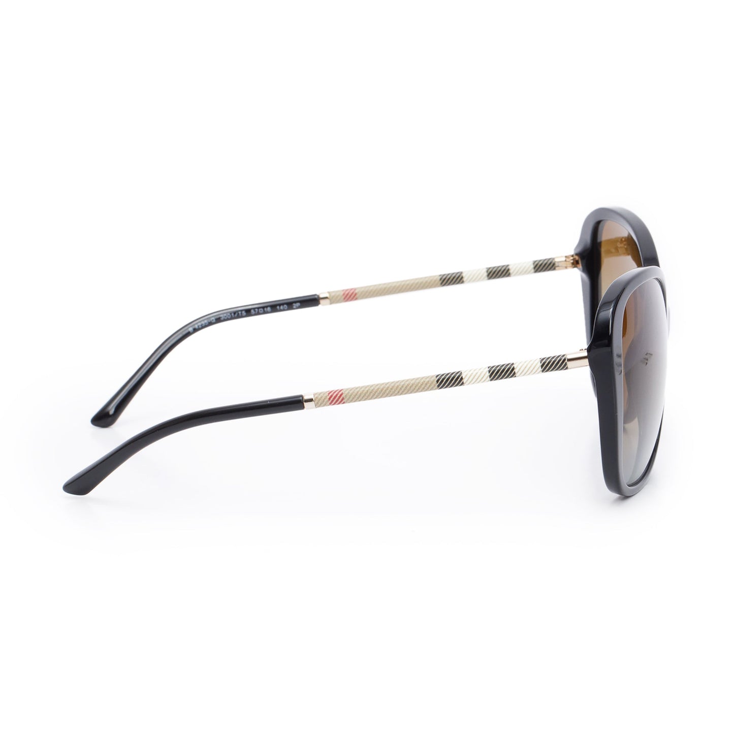 Burberry B 4235-Q Brown Acetate Check Trim Square Sunglasses
