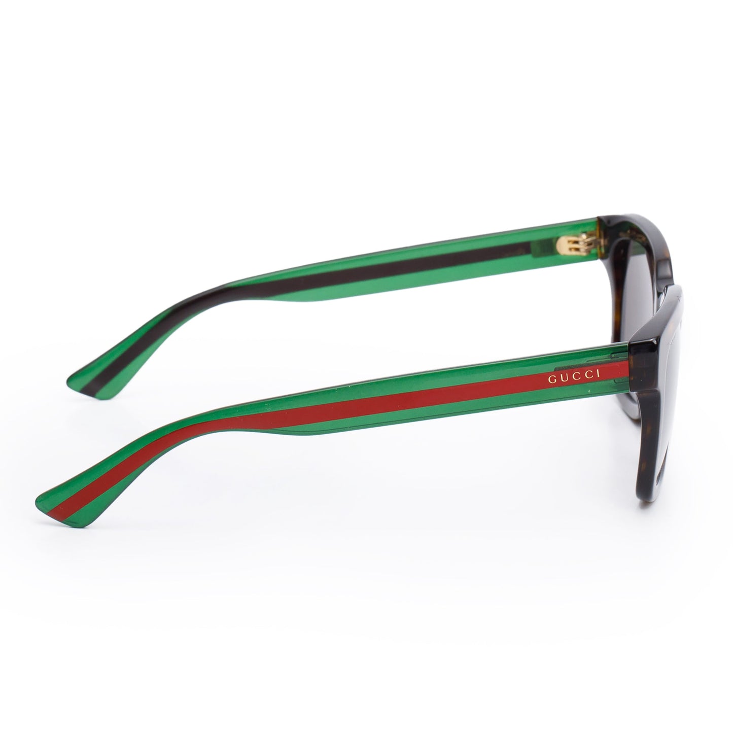 Gucci GG0001S Black Acetate Web Square Sunglasses