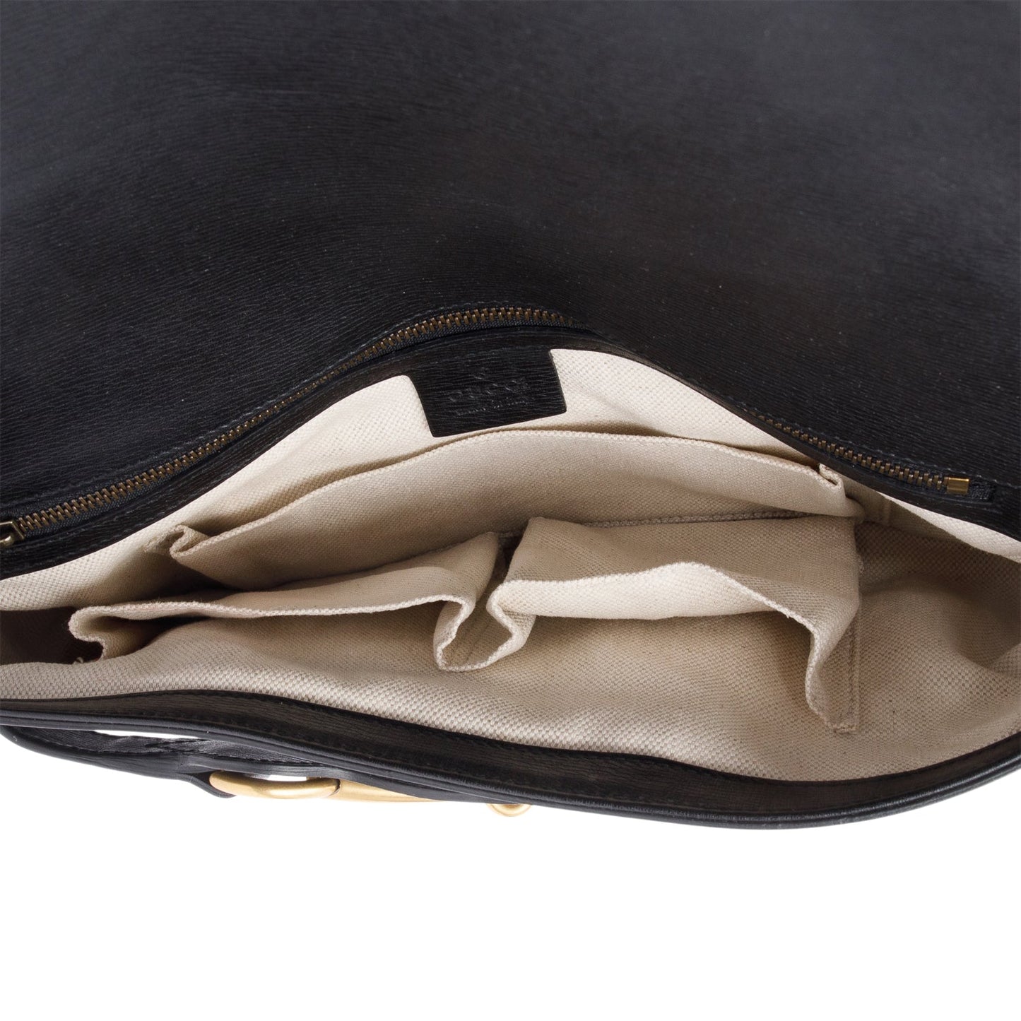 Gucci Black Leather Large Bright Brit Clutch Bag