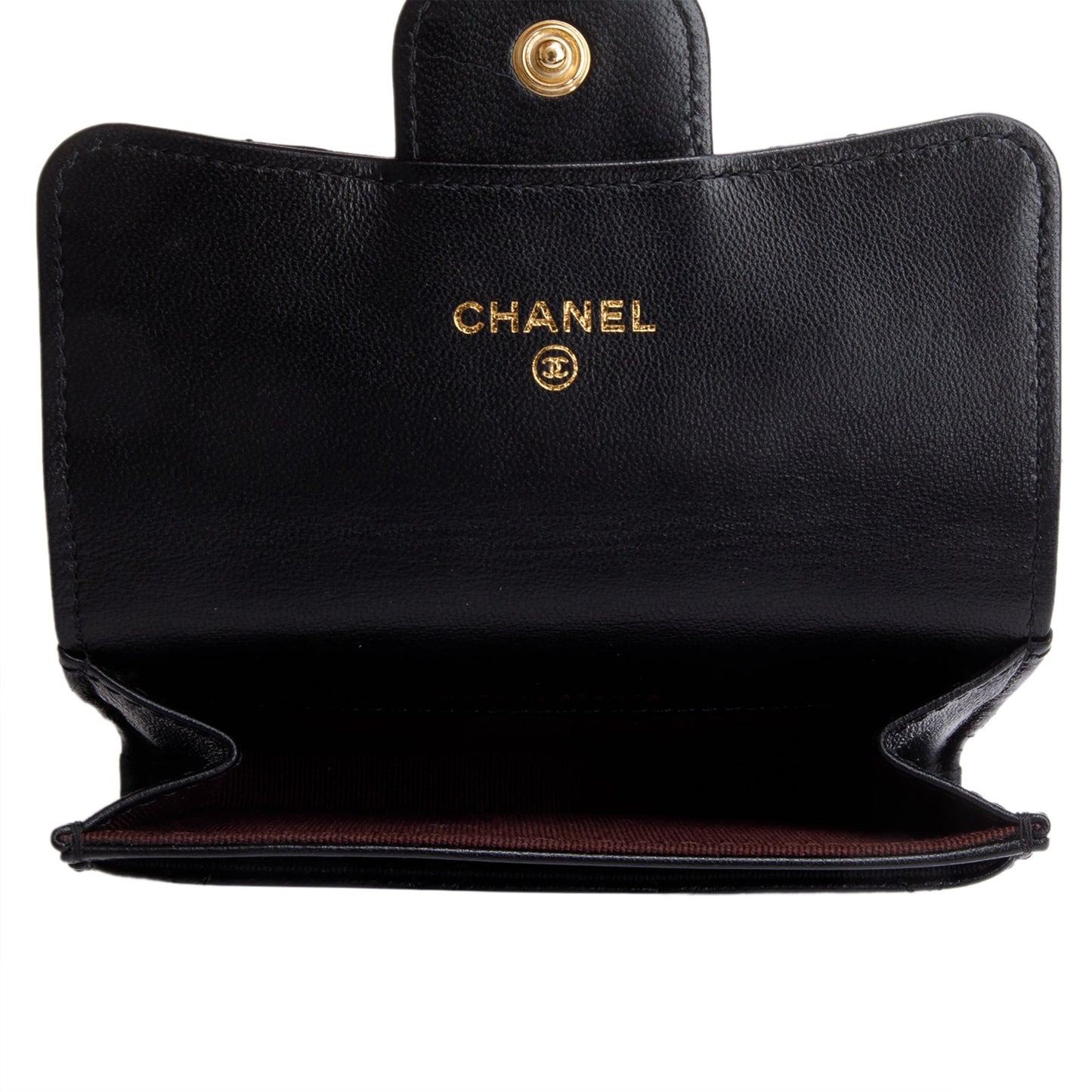 Chanel 2021 Black Quilted Lambskin Leather Classic Flap Card Holder