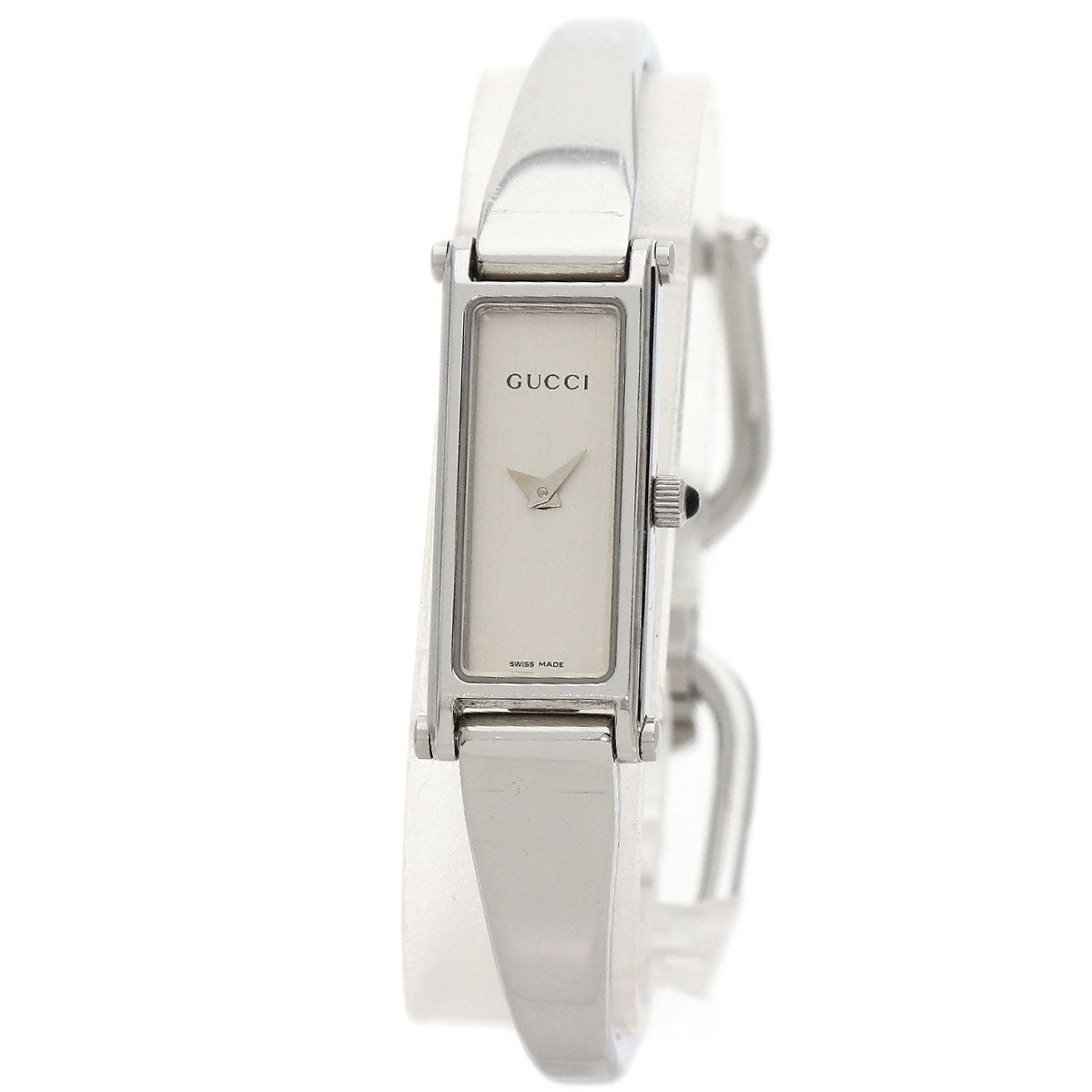 GUCCI Watches Quartz 1500L Stainless Steel , Stainless Steel Silver Square face Silver dial Women