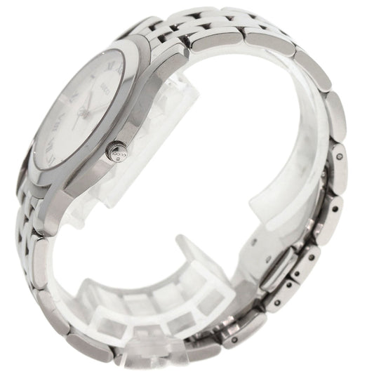 GUCCI Watches Quartz 5500M Stainless Steel , Stainless Steel Silver Round face Silver dial mens