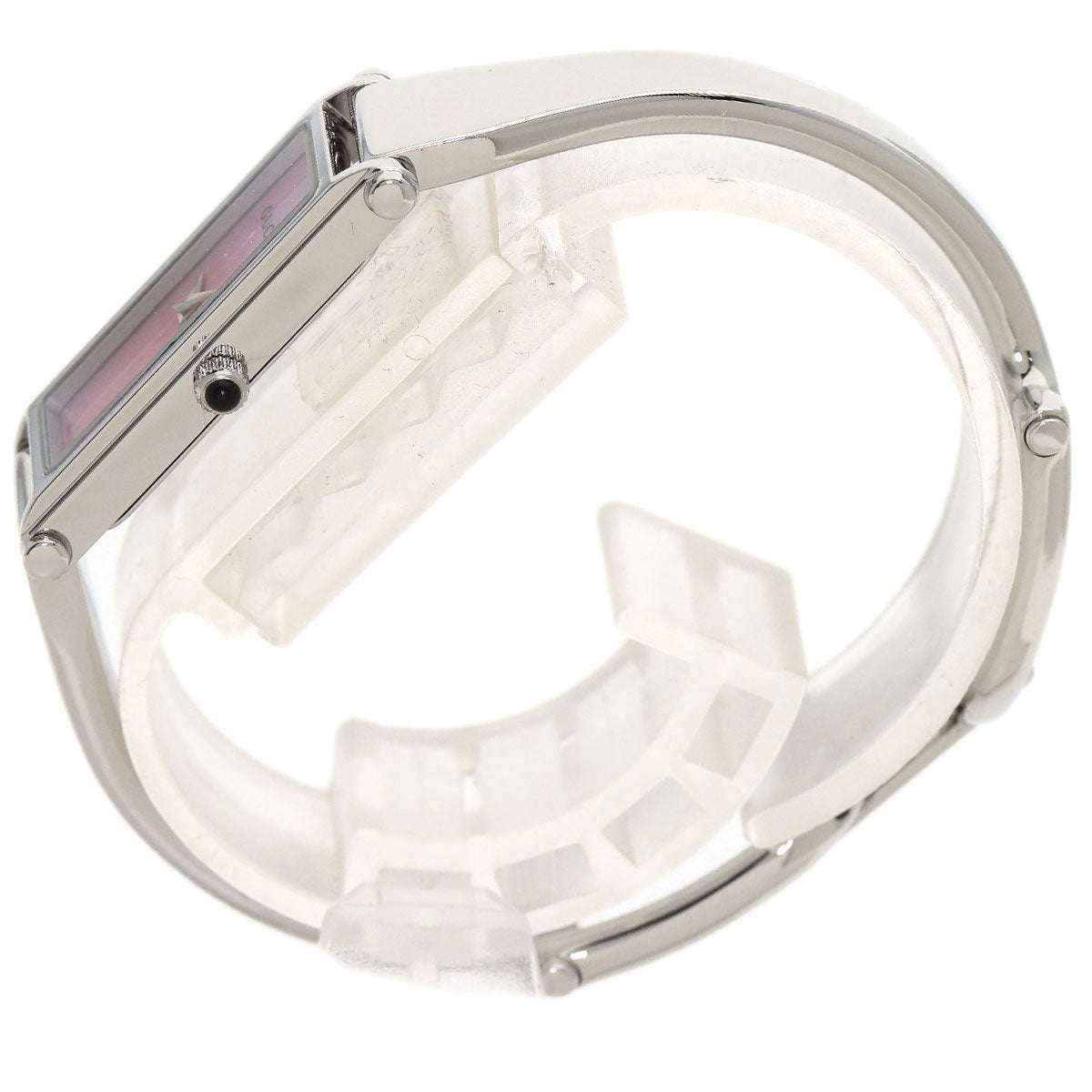 GUCCI Watches Quartz 1500L Stainless Steel , Stainless Steel Silver Square face Pink shell dial Women