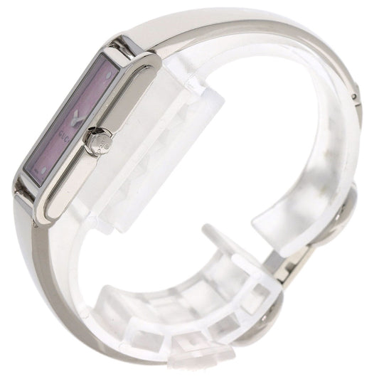 GUCCI Watches Quartz 109 Stainless Steel , Stainless Steel Silver GG square face Pink shell dial Women
