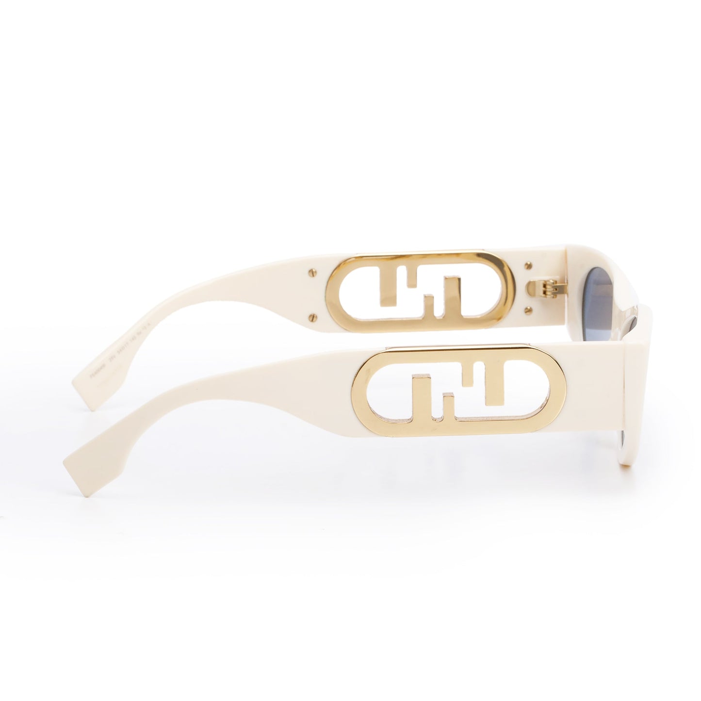 Fendi FE40049I White Acetate O'Lock Oval Sunglasses