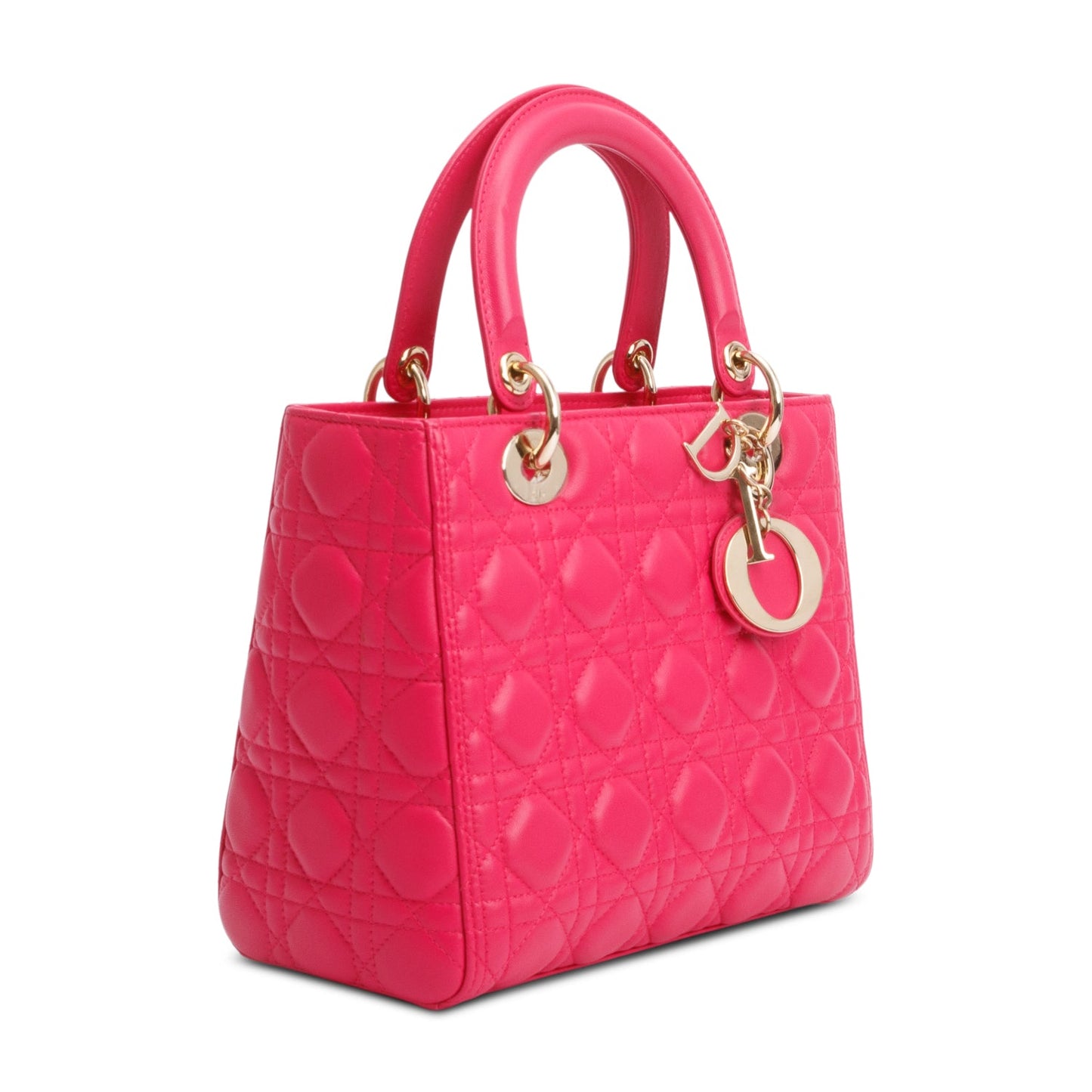 Christian Dior Pink Cannage Lambskin Leather Medium Lady Dior Bag