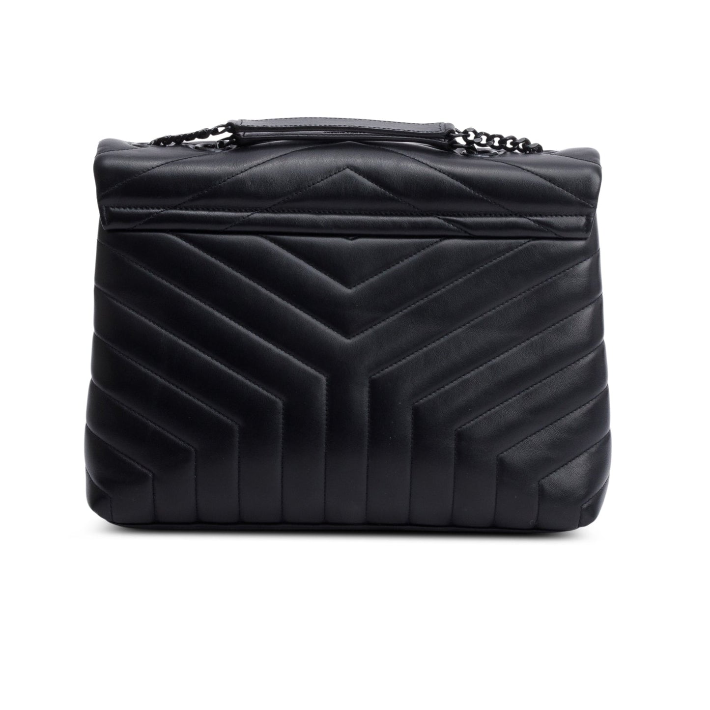Saint Laurent Black Quilted Leather Medium Loulou Monogram Shoulder Bag