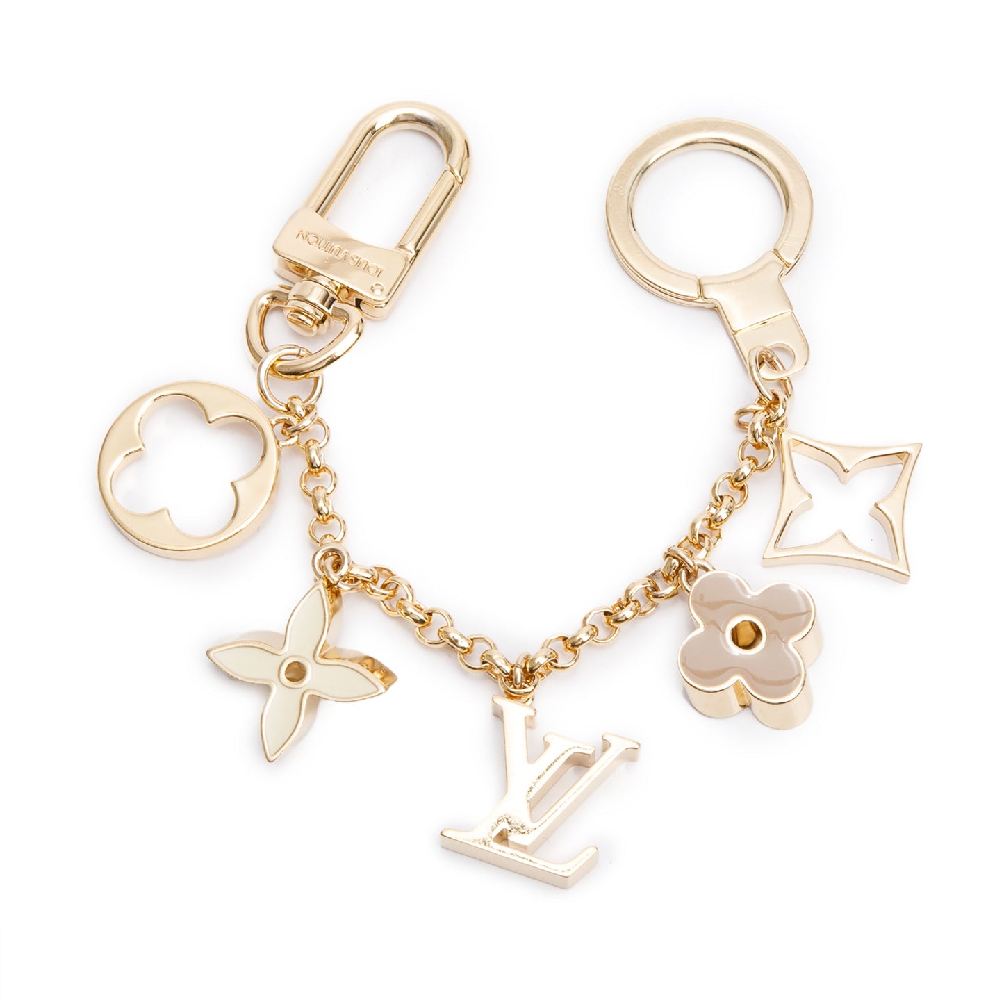 Louis Vuitton 2020 Gold-Tone Metal Fleur De Monogram Bag Charm Chain