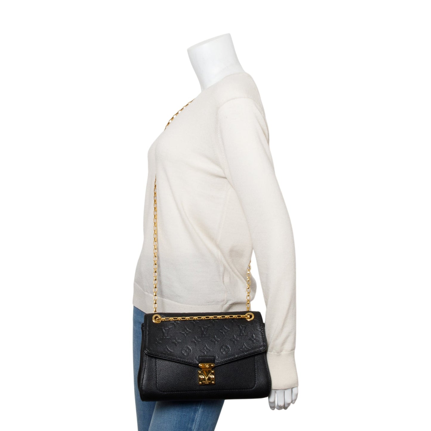 Louis Vuitton Black Monogram Empreinte Leather St. Germain PM