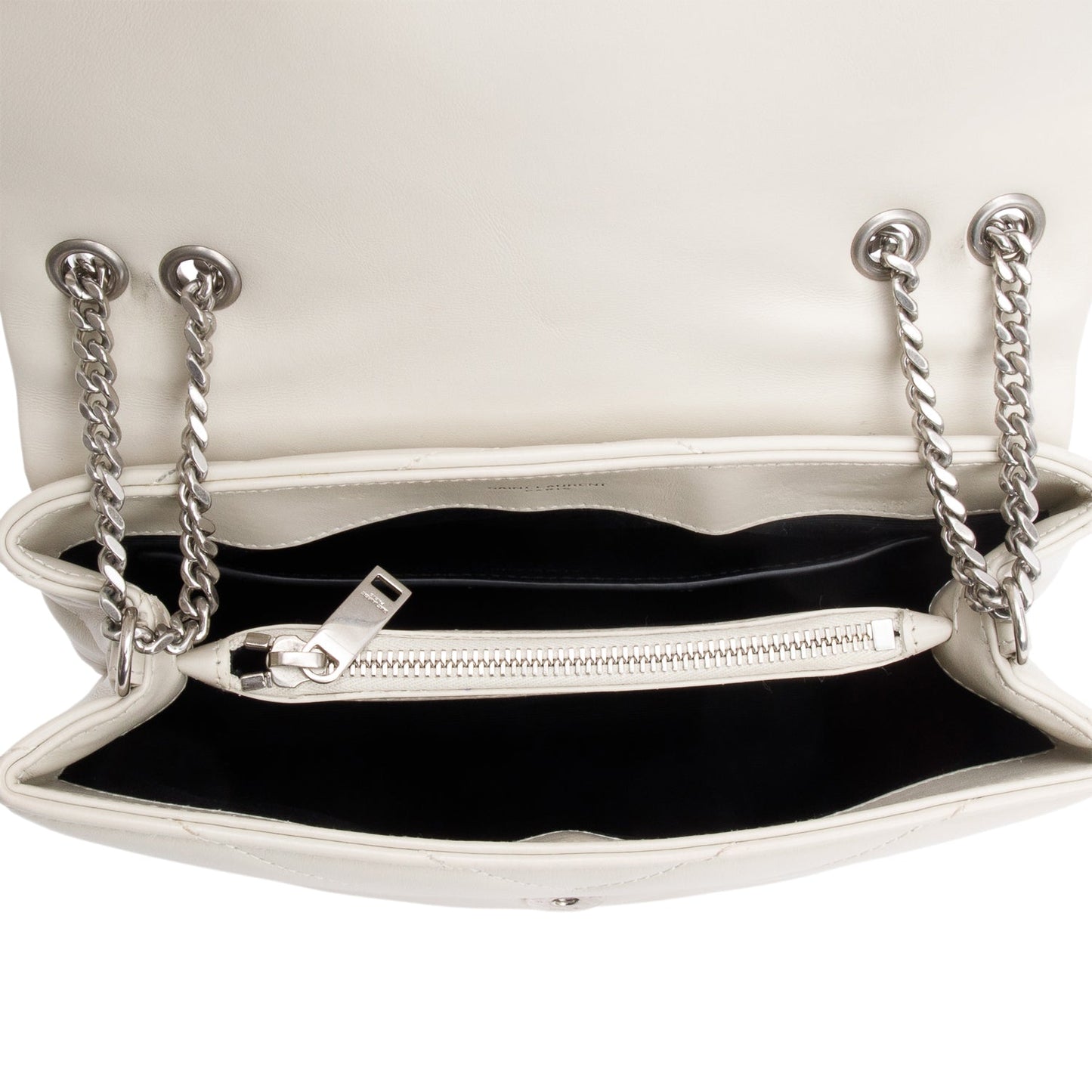 Saint Laurent 2022 White Y Quilted Leather Small Loulou Shoulder Bag