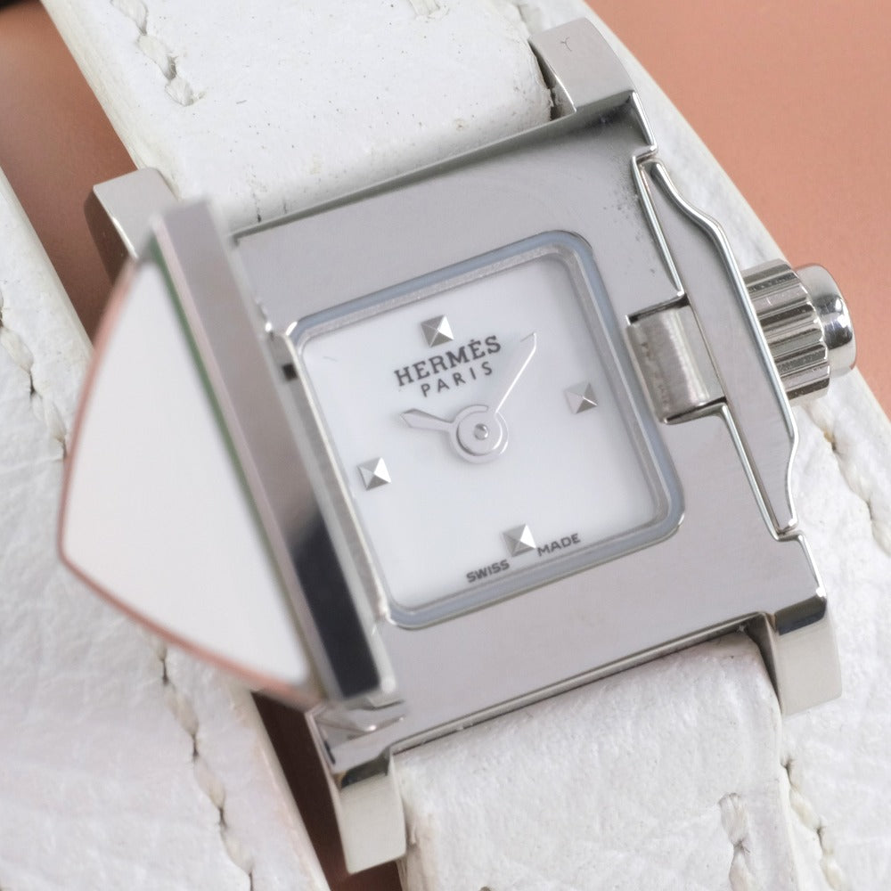 HERMES Watches Quartz ME2.112 Stainless Steel , Leather White Triple Tour Medor Rock White dial Women