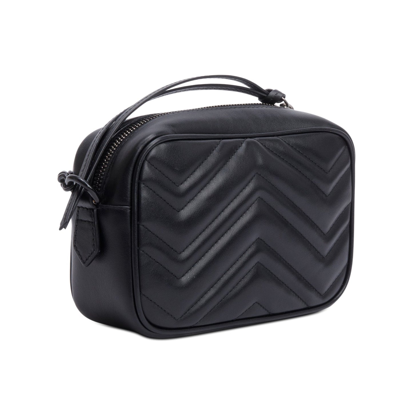 Gucci Black GG Marmont Matelasse Mini Camera Bag