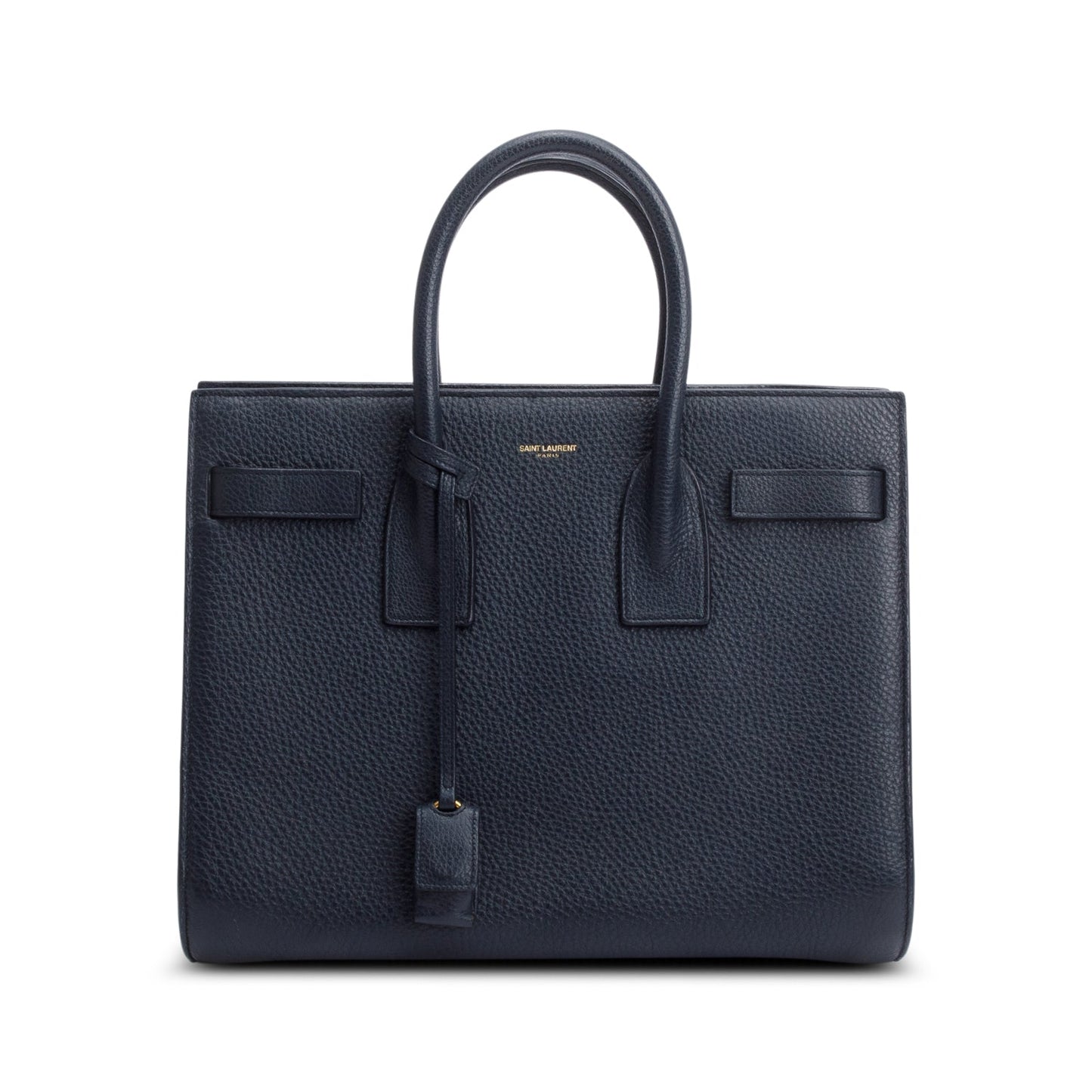 Saint Laurent Navy Grained Calfskin Leather Small Sac De Jour