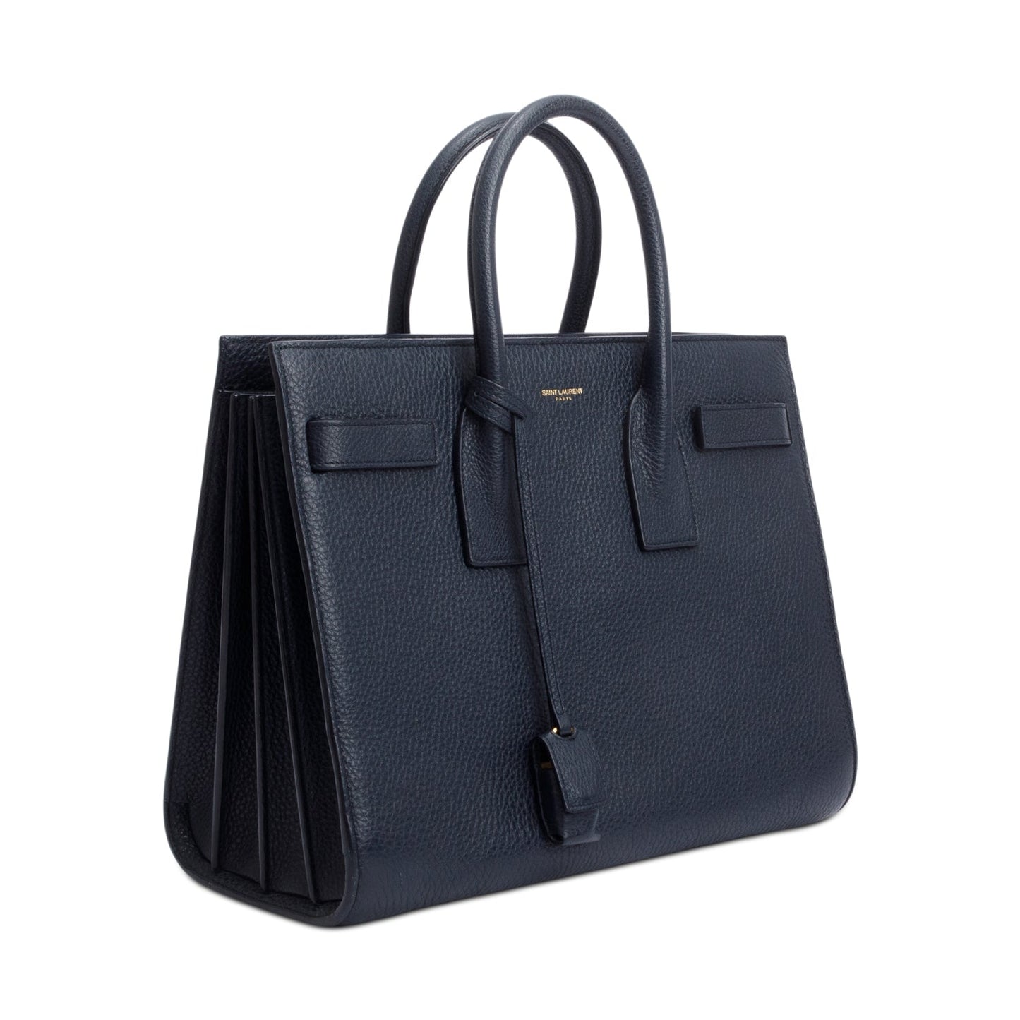 Saint Laurent Navy Grained Calfskin Leather Small Sac De Jour