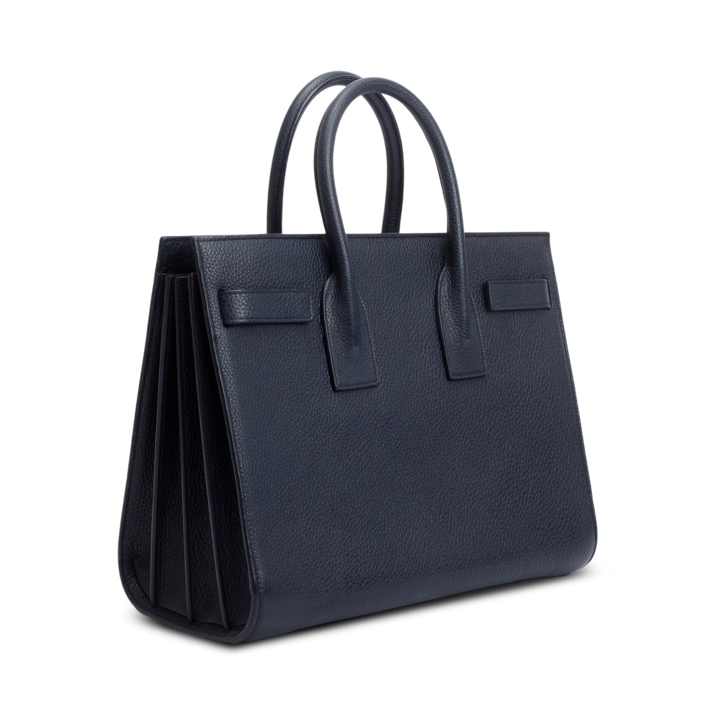 Saint Laurent Navy Grained Calfskin Leather Small Sac De Jour