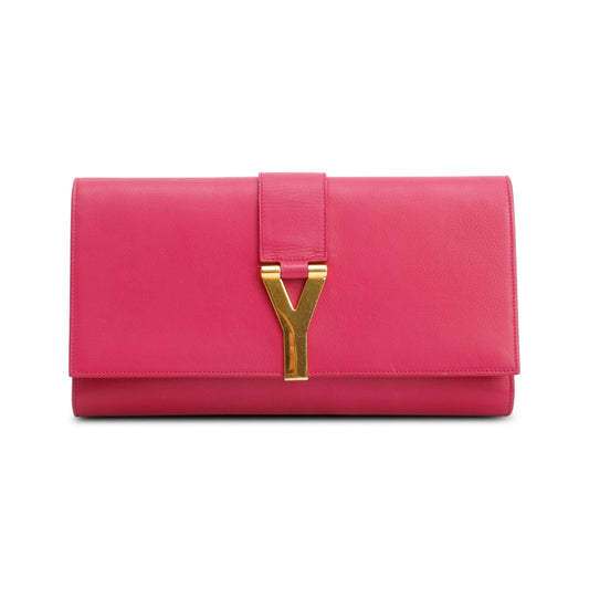 Saint Laurent Pink Leather Classic Y Ligne Clutch