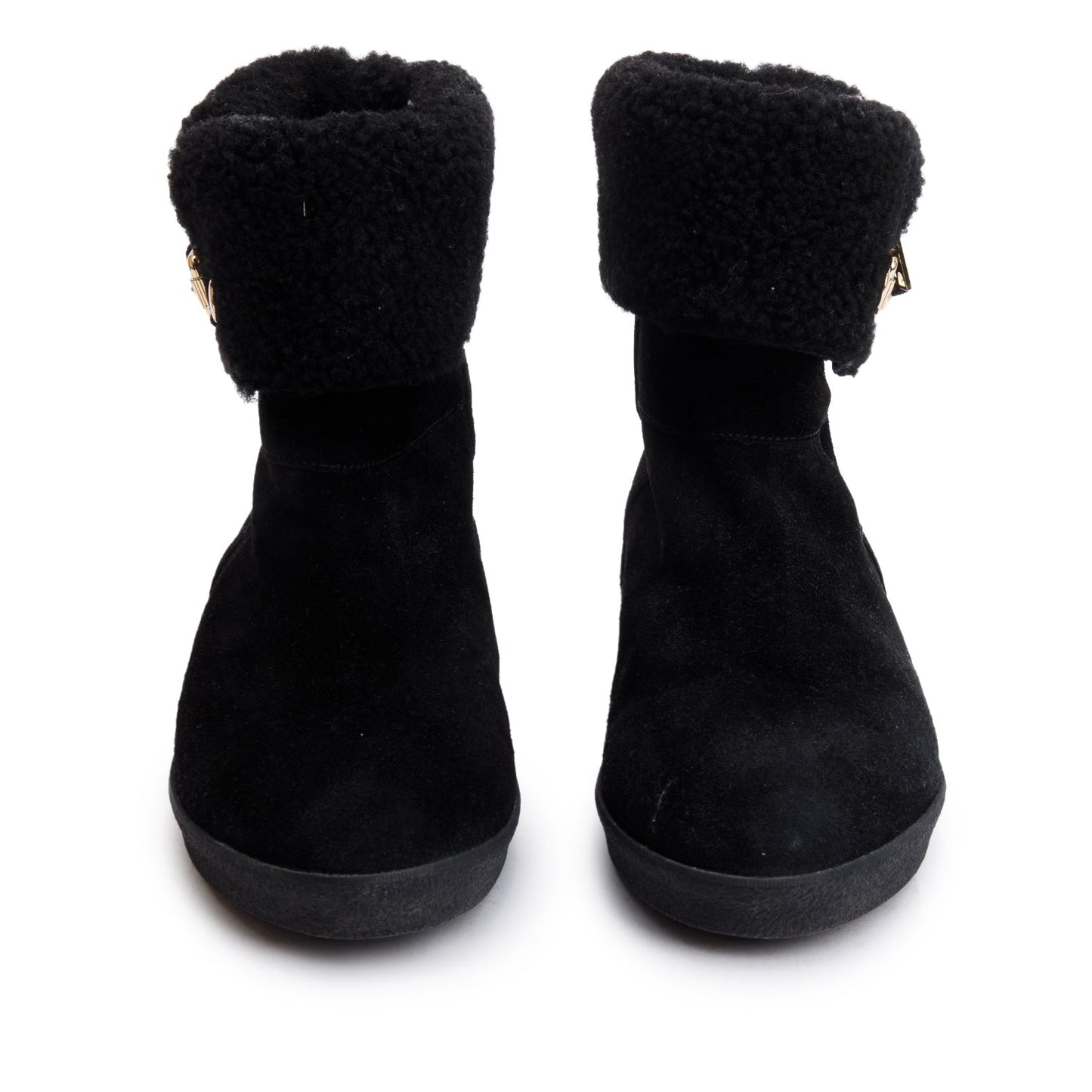 Burberry Black Suede Stanleigh Weather Ankle Boots, Size 39
