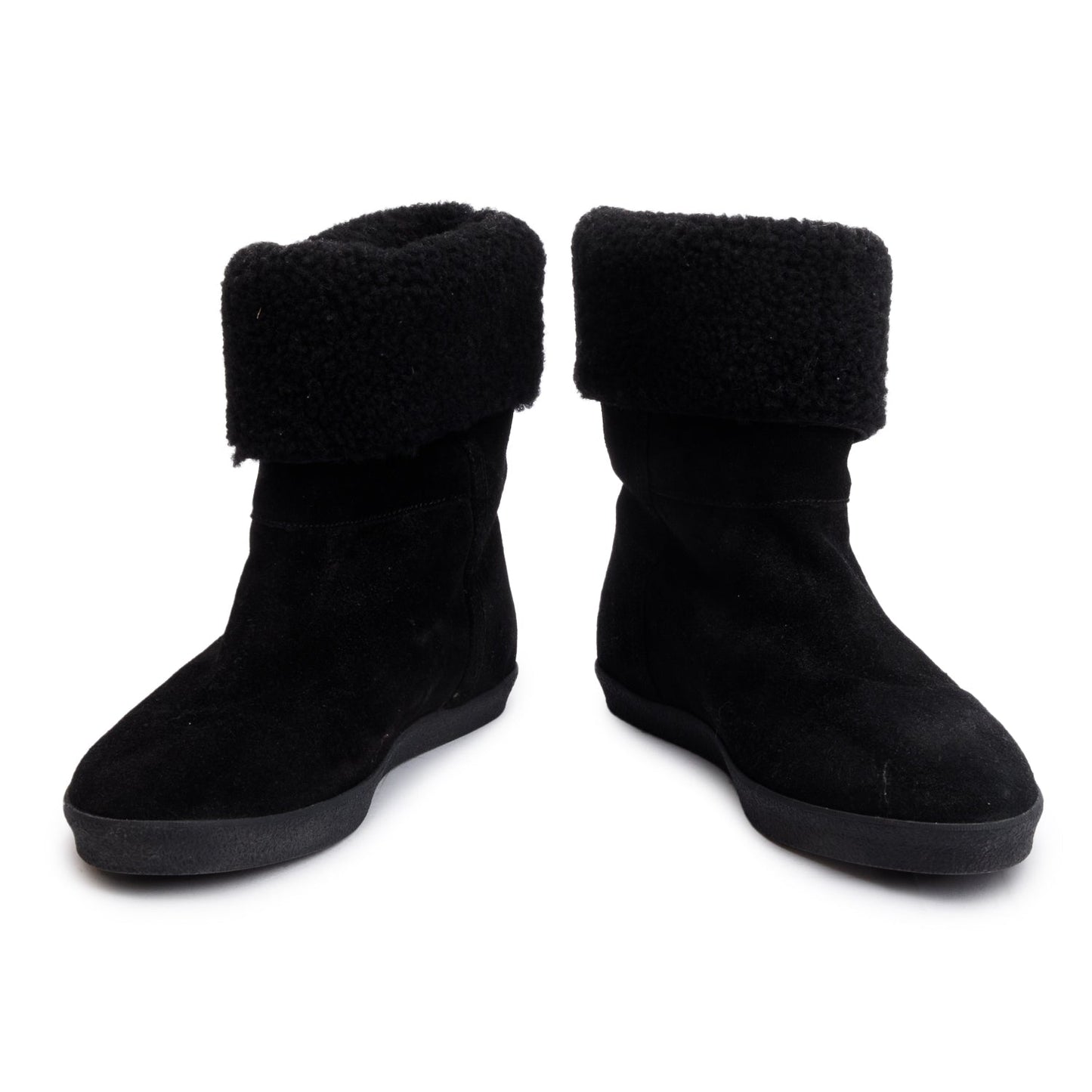 Burberry Black Suede Stanleigh Weather Ankle Boots, Size 39
