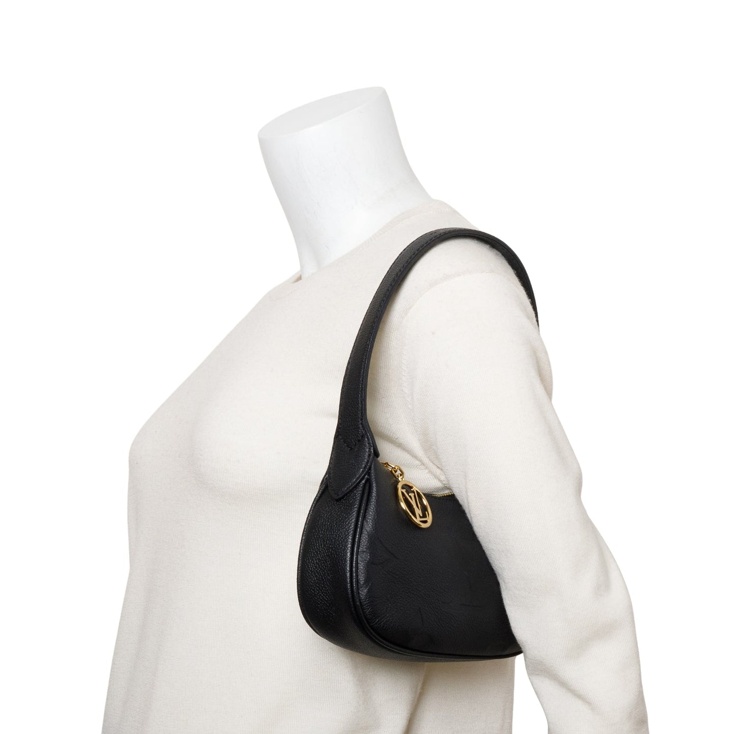 Louis Vuitton Black Monogram Giant Empreinte Leather Mini Moon