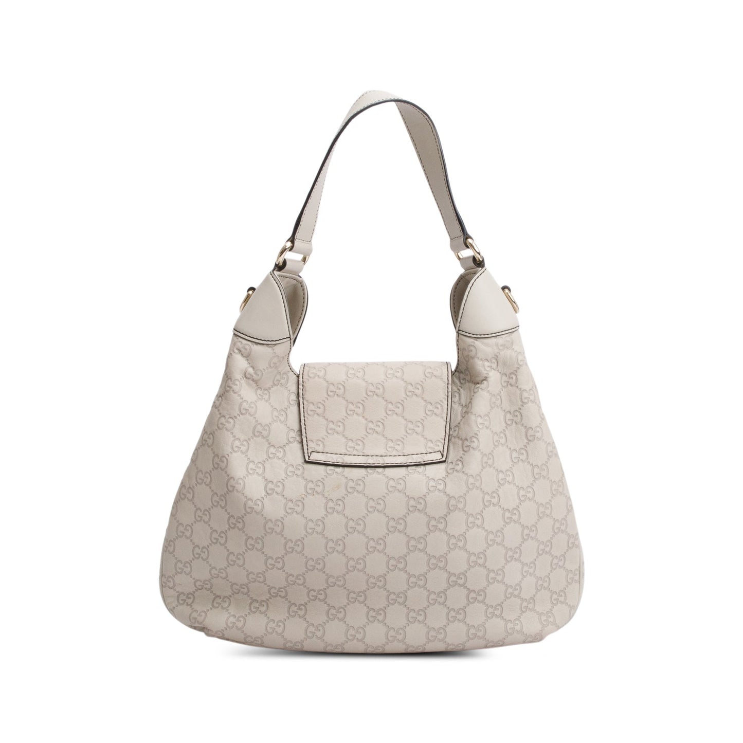 Gucci White Guccissima Leather Medium Emily Chain Hobo Bag