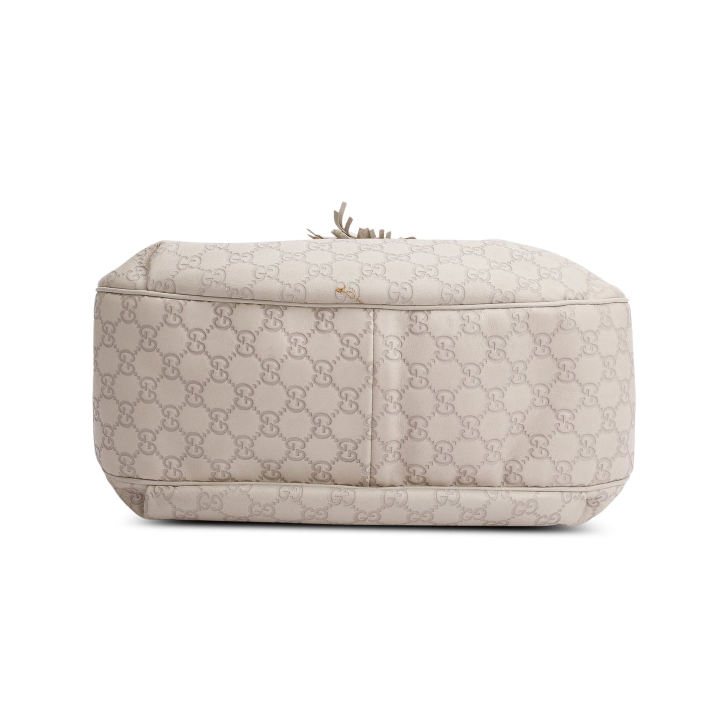 Gucci White Guccissima Leather Medium Emily Chain Hobo Bag