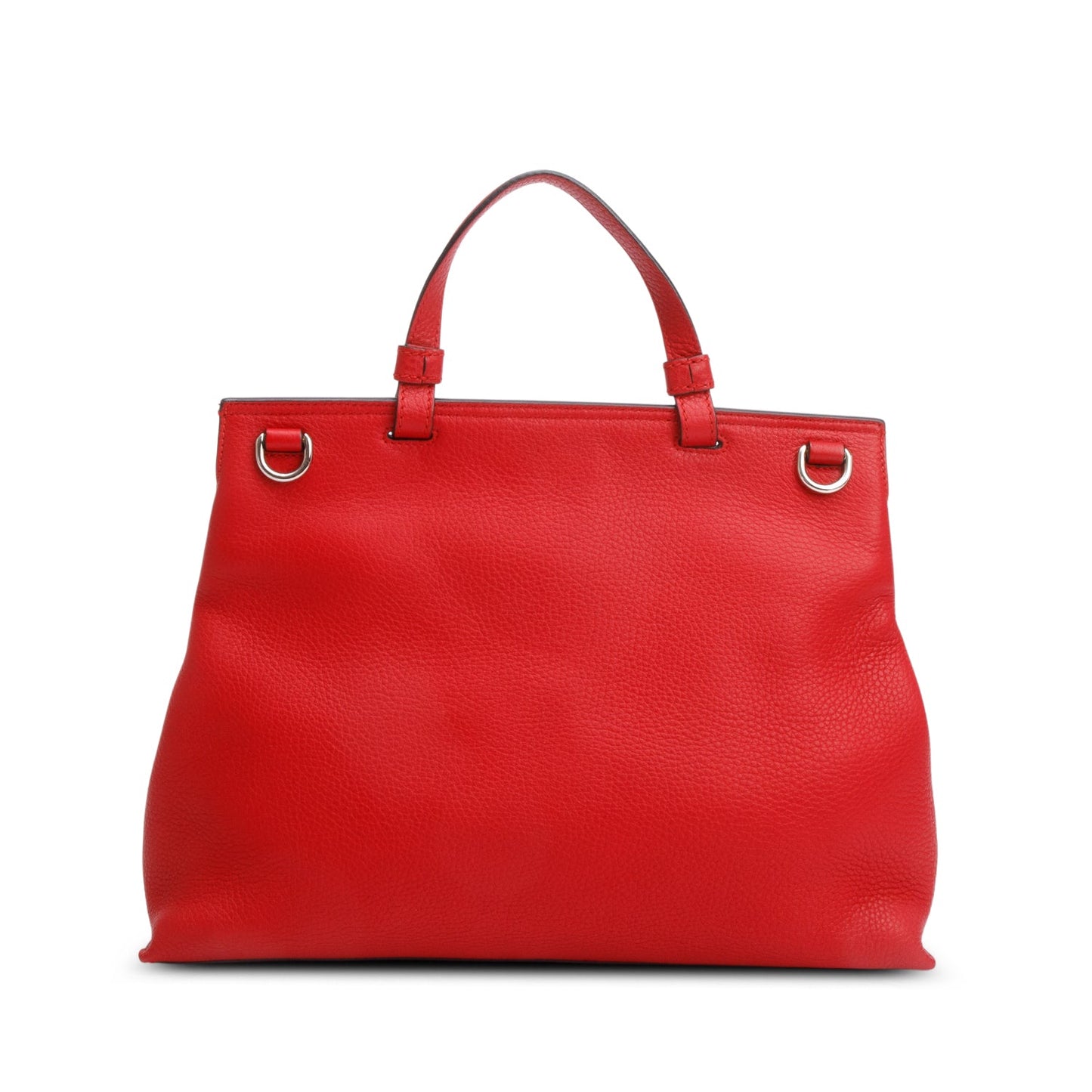 Gucci Red Calfskin Leather Medium Bamboo Daily Bag